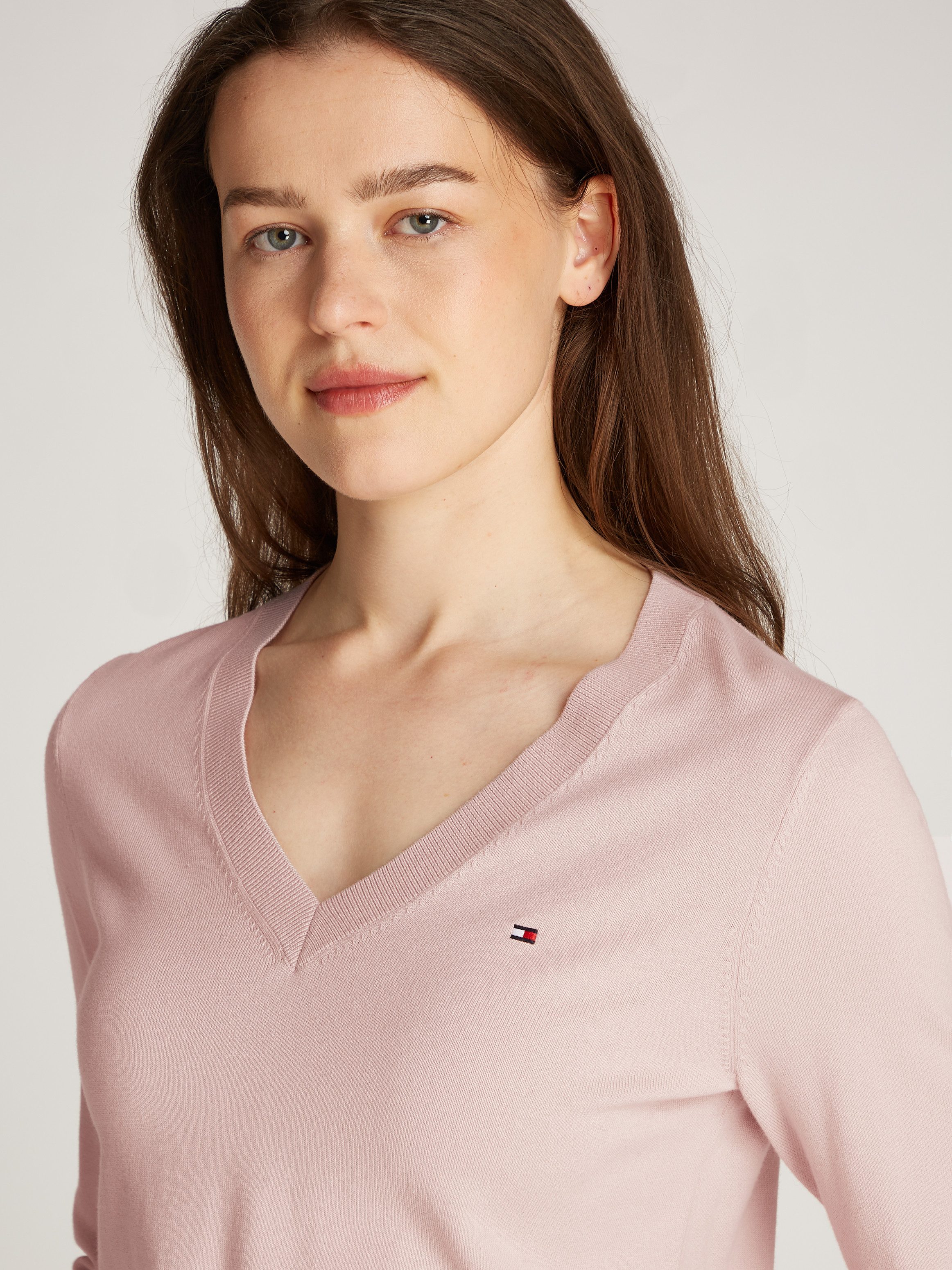 Tommy Hilfiger Trui met V-hals met logoborduursel