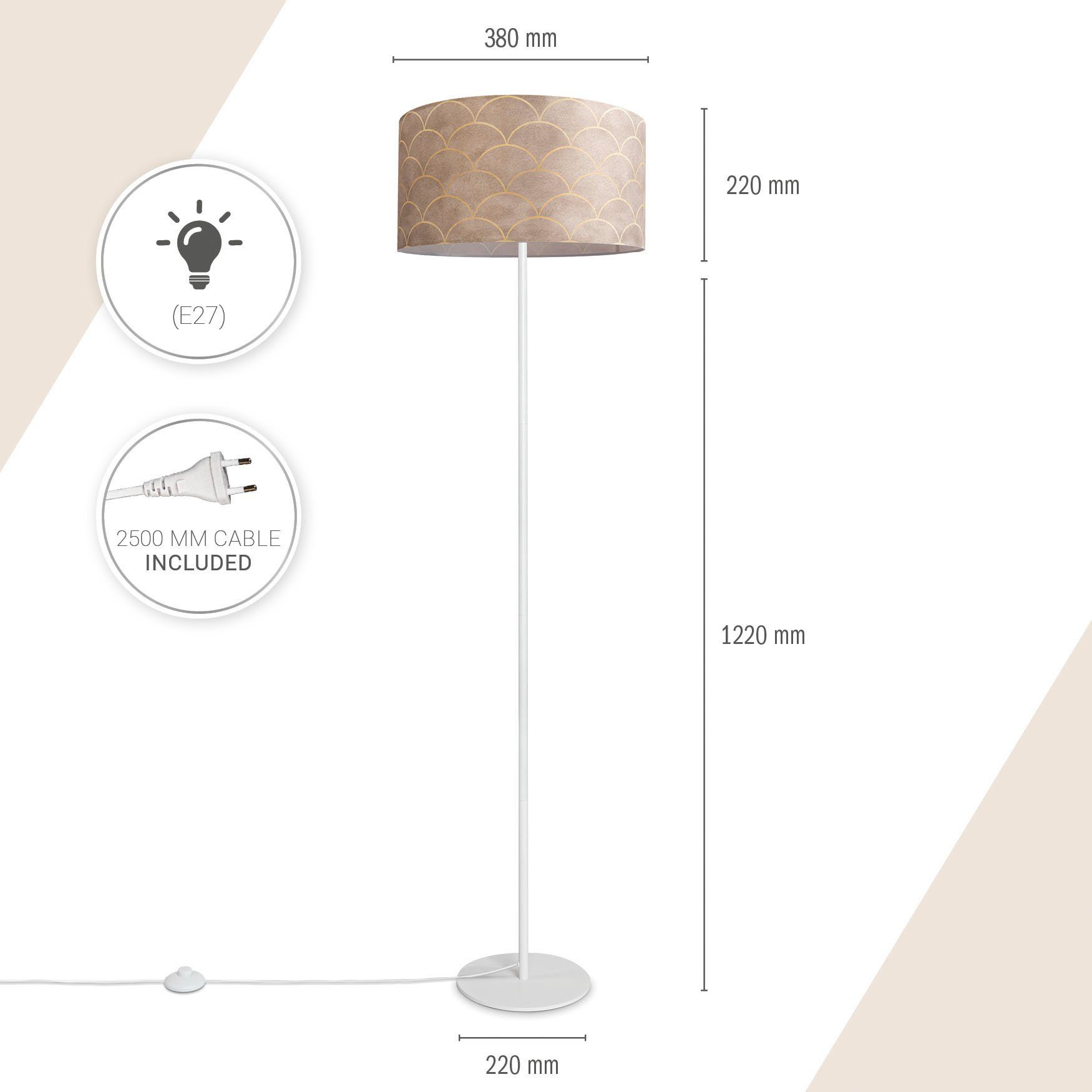 Paco Home Staande lamp Luca Pillar Vloerlamp woonkamer met stof kantoor modern vintage retro patroon E27
