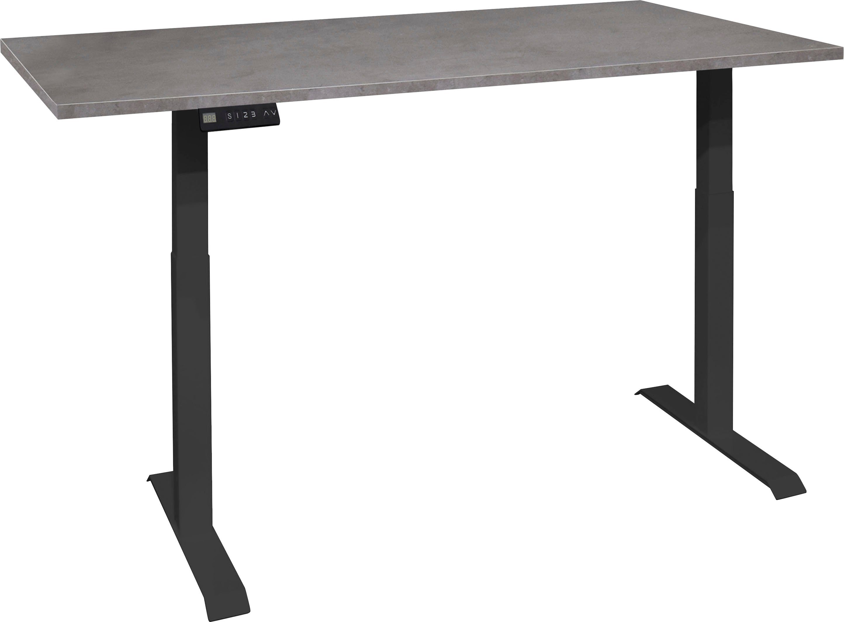 Mäusbacher Bureau Big System Office Breedte 120 cm, elektrisch in hoogte verstelbaar bureaus grijs