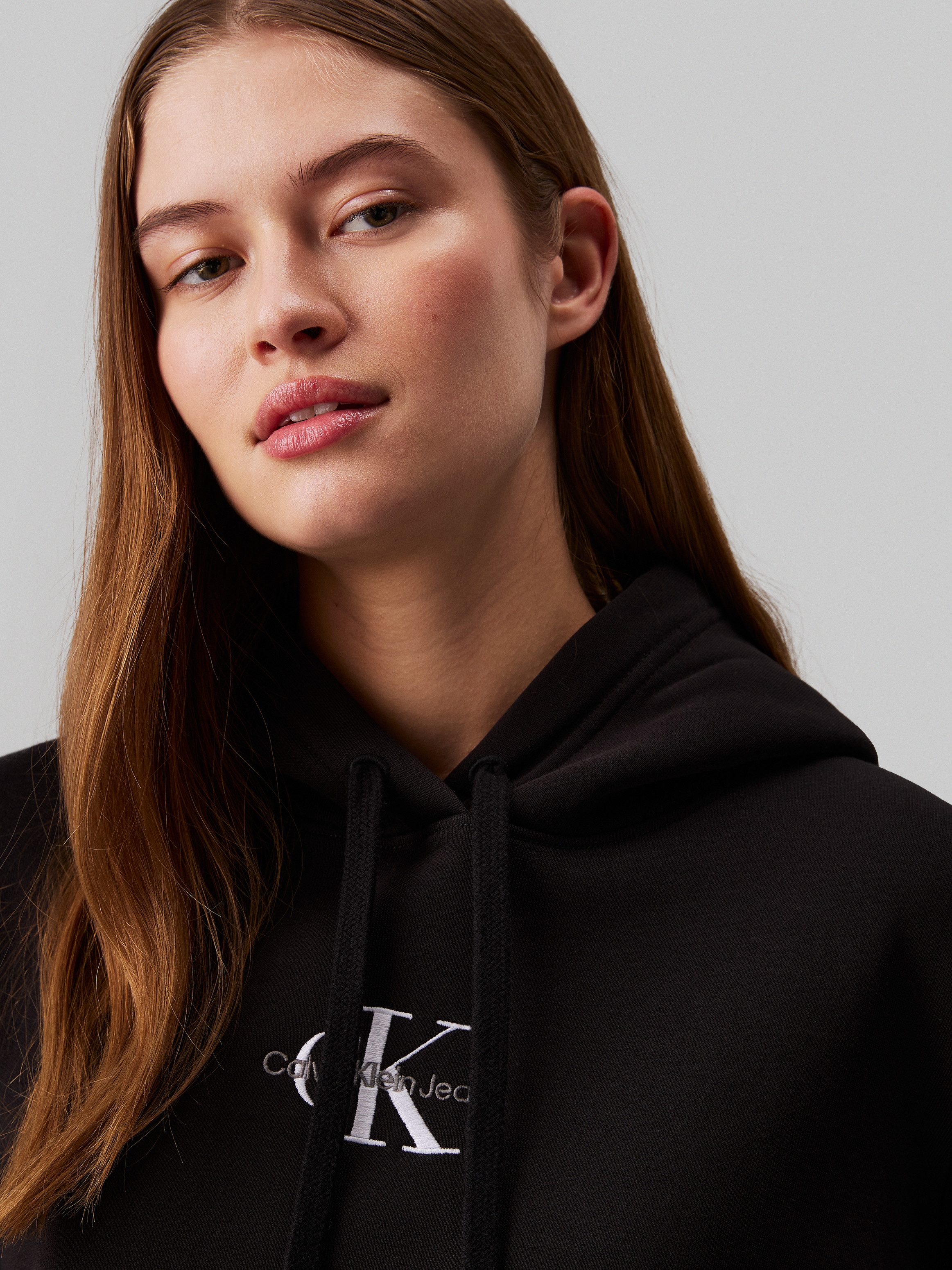 Calvin Klein Jeans Zwarte hoodie met essentieel ontwerp Black Dames