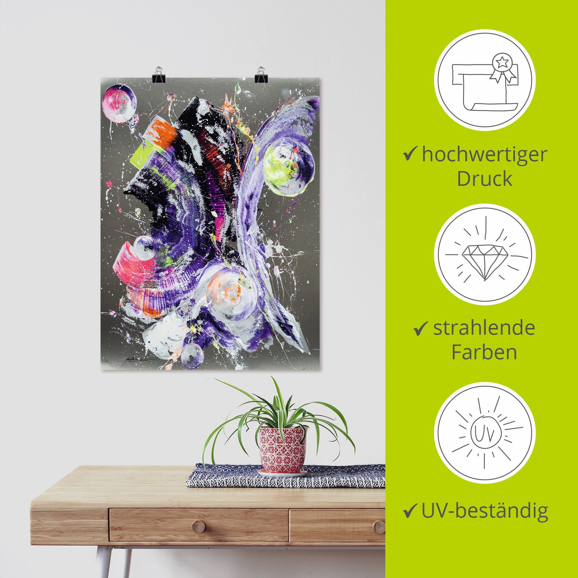 Artland Poster Abstractie XXIII als artprint van aluminium, artprint op linnen, muursticker of poster in verschillende maten
