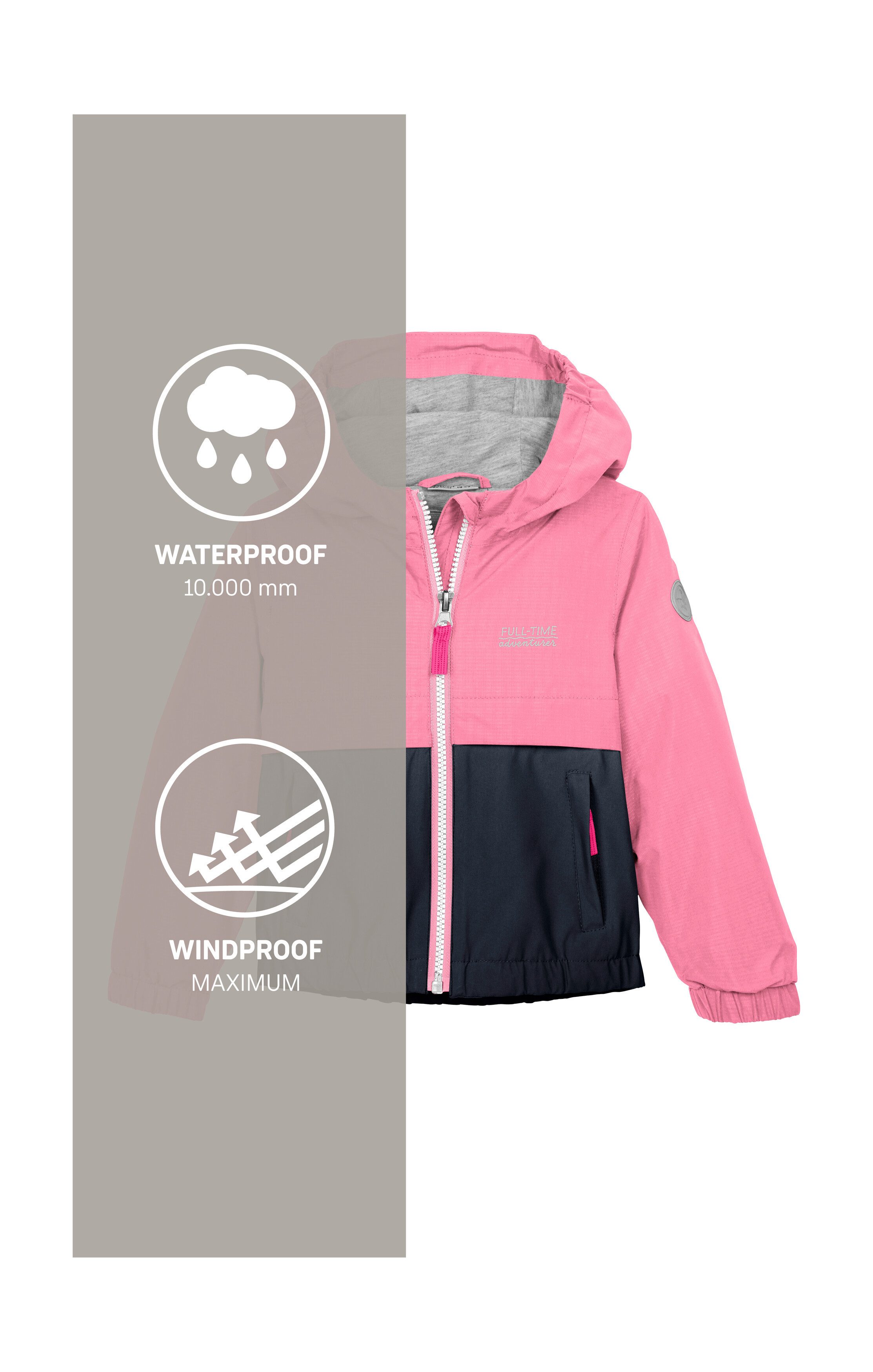 first instinct by killtec Functioneel jack FIOS 7 MNS JCKT Waterdichte kinderjas met colourblock-design en PFAS-vrij