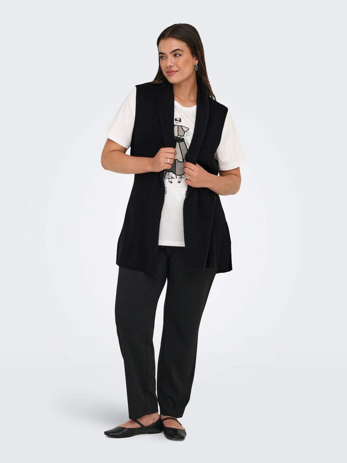 ONLY CARMAKOMA Mouwloos vest CARKATIA SL RIB WRAP VEST KNT