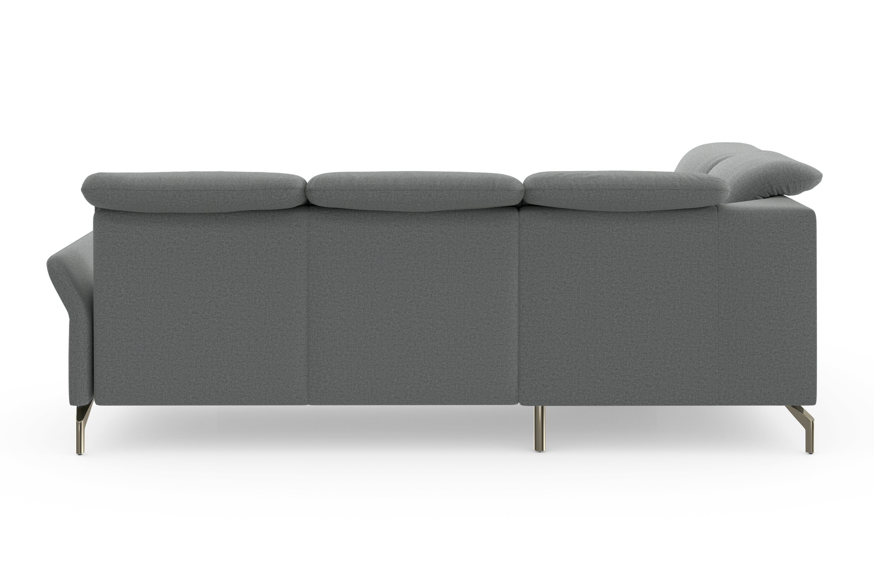 sit&more Hoekbank Fashion L-vorm naar keuze met verstelbare hoofdsteun, uittrekzitting, motorisch, nikkel poten