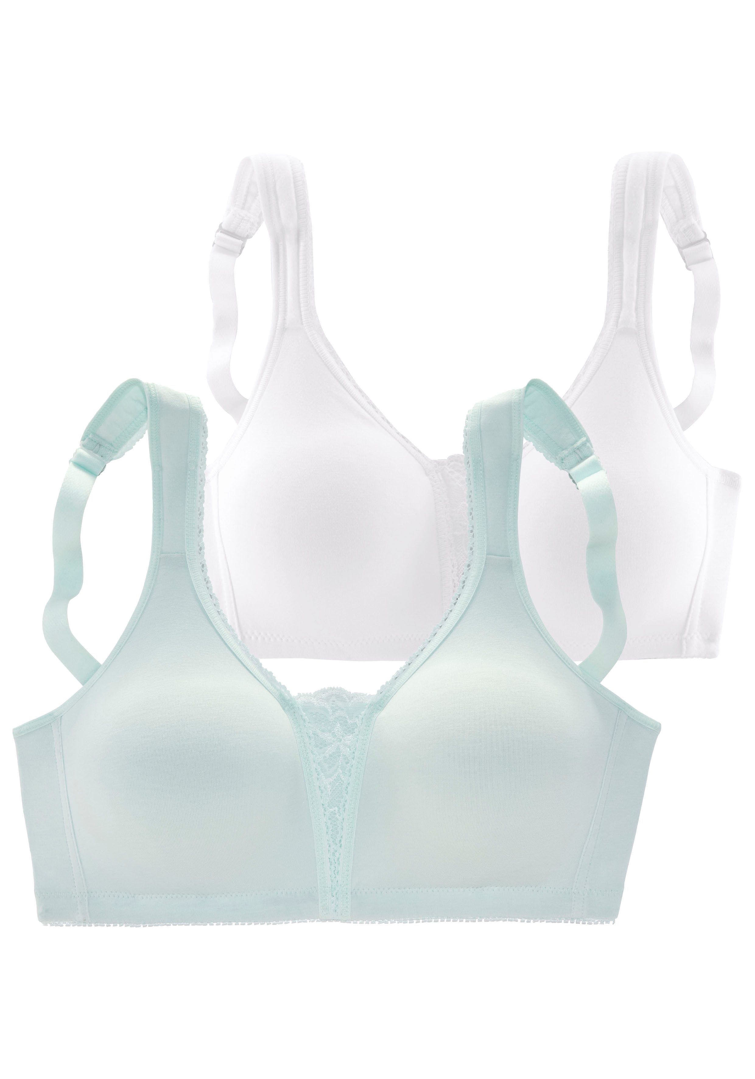 Petite fleur Soft-bh zonder beugels met kanten details (Set van 2)