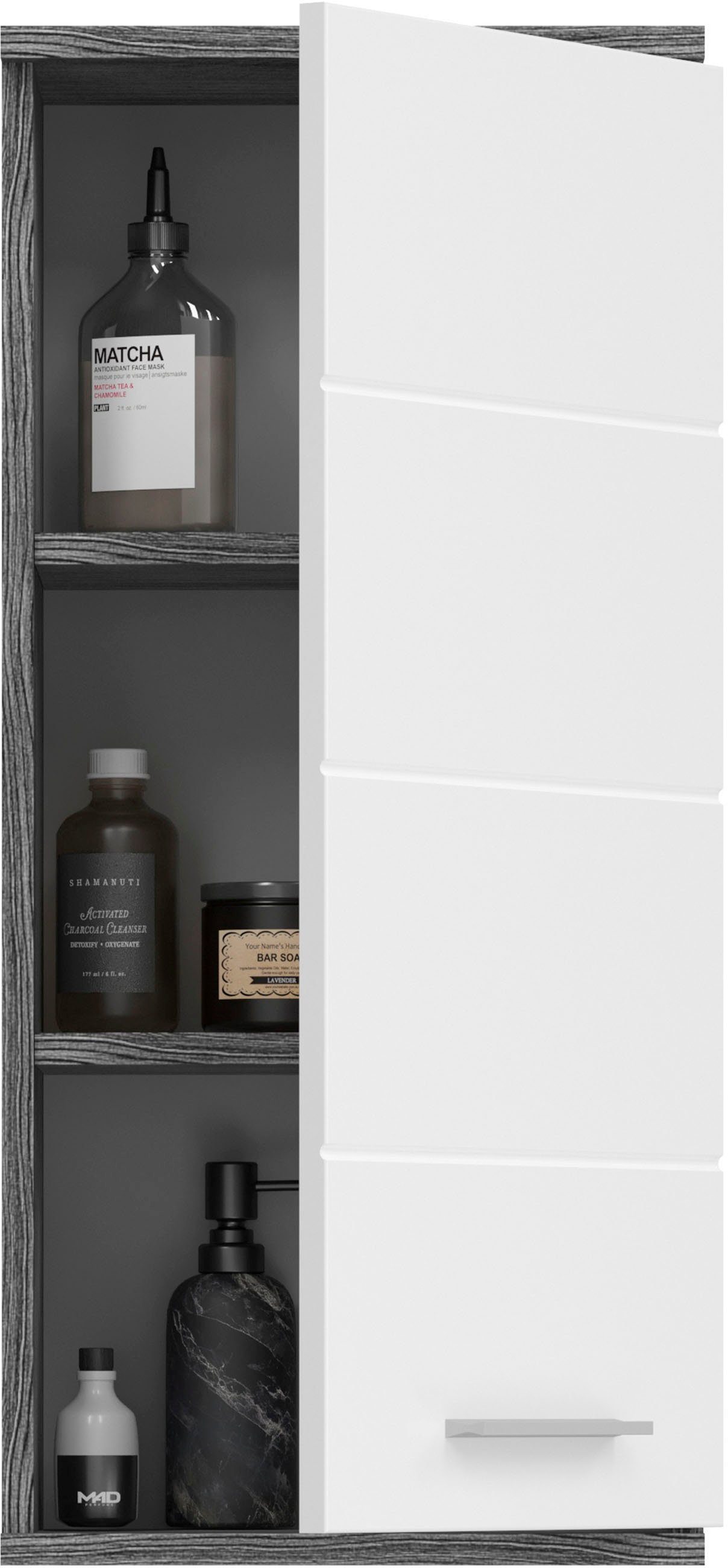 welltime Badkamerserie LUCCA, 4-delig, TOPSELLER!, MDF hoogglansfront, bestaande uit: (set, 4-delig)