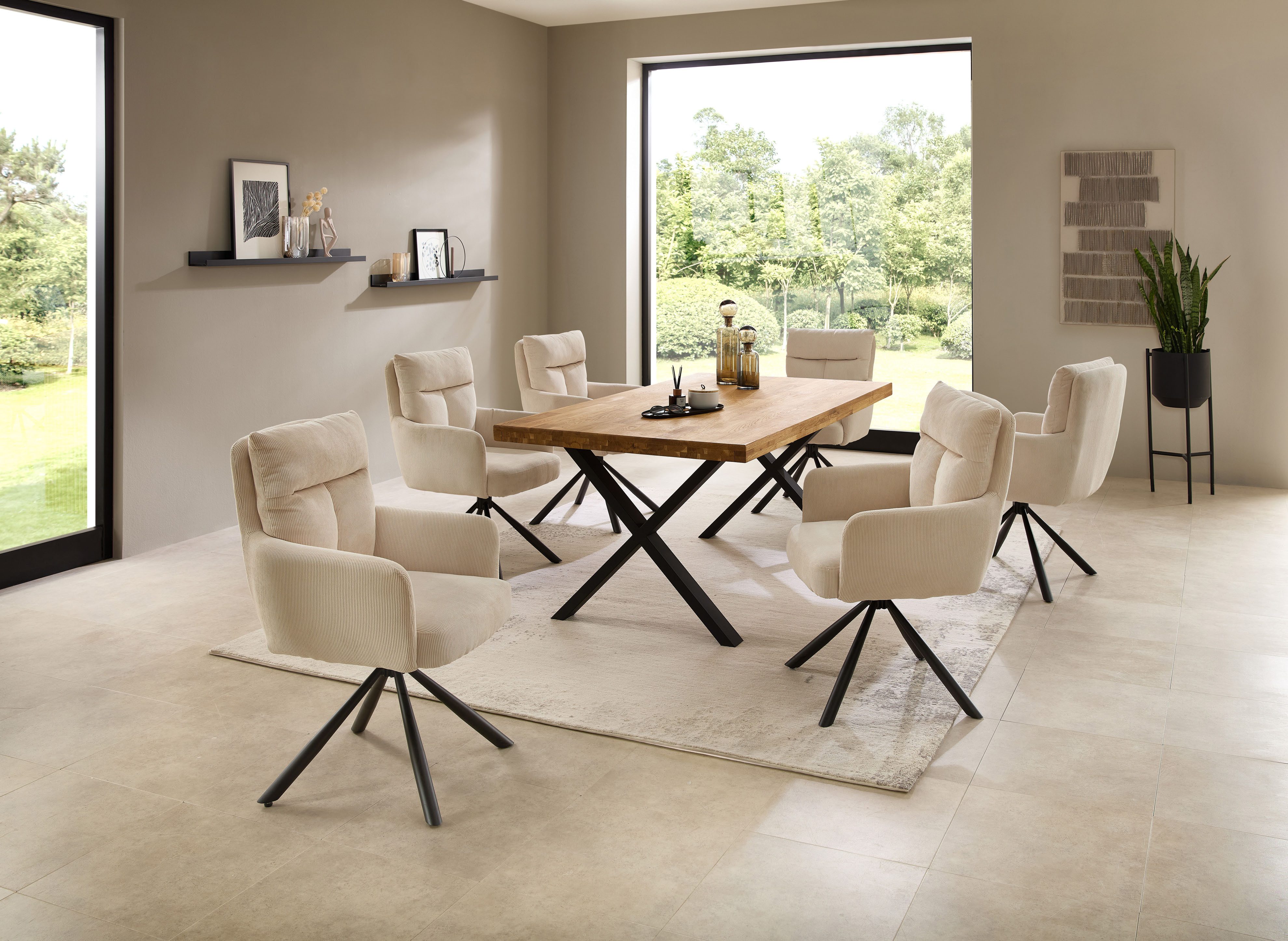 Stolkom Eettafel Chris eettafel eik massief hout, BxHxD 110x47x70 cm