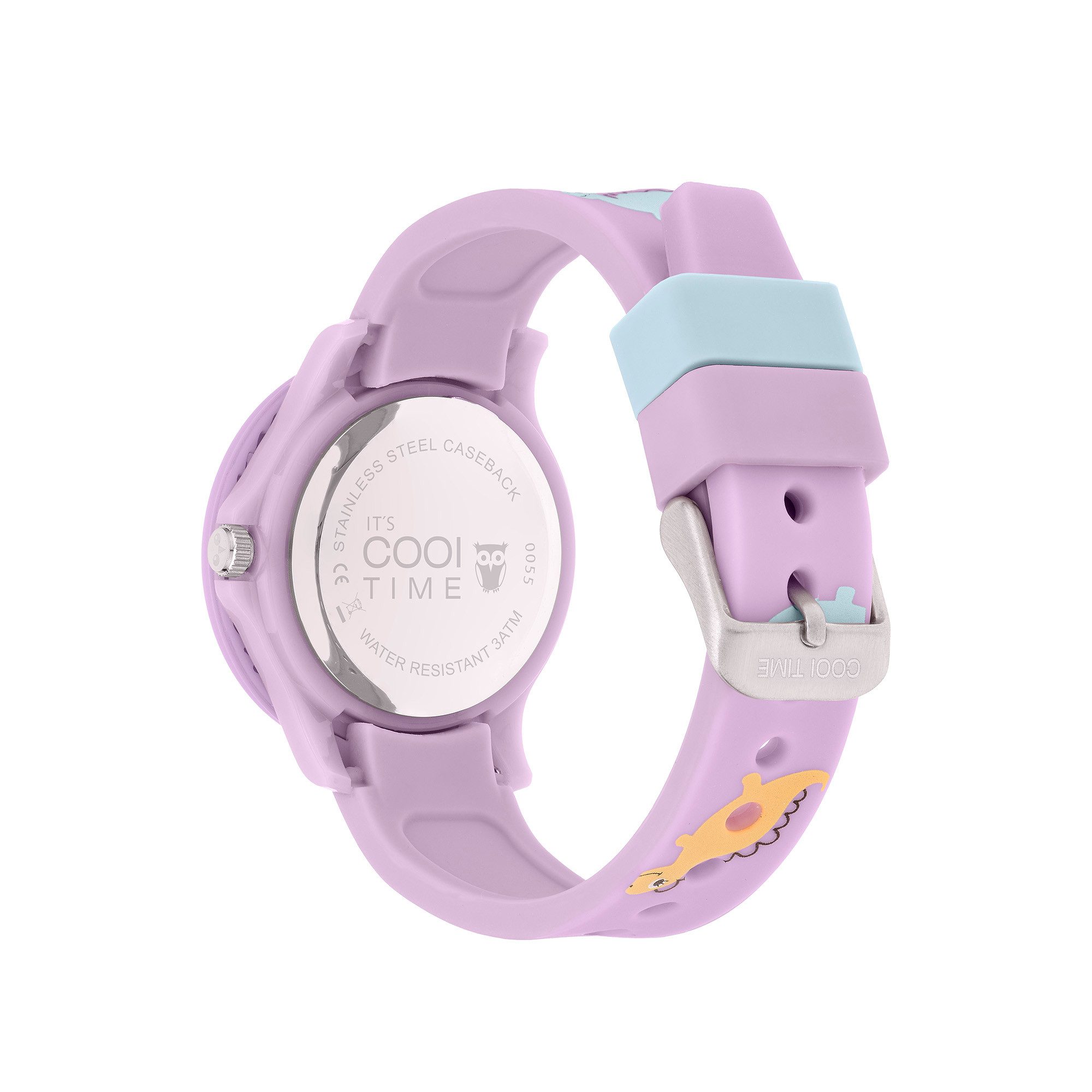COOL TIME Kwartshorloge The Cool Pink Dino Horloge, siliconen armband, kinderhorloge, meisje, analoog