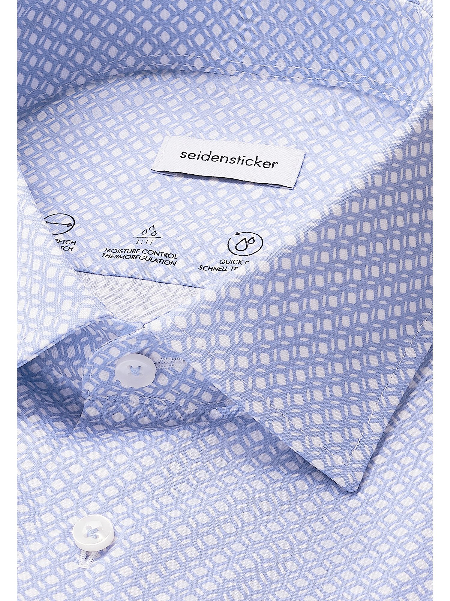 seidensticker Businessoverhemd Zwarte roos Slim 1/1 Kentkraag print