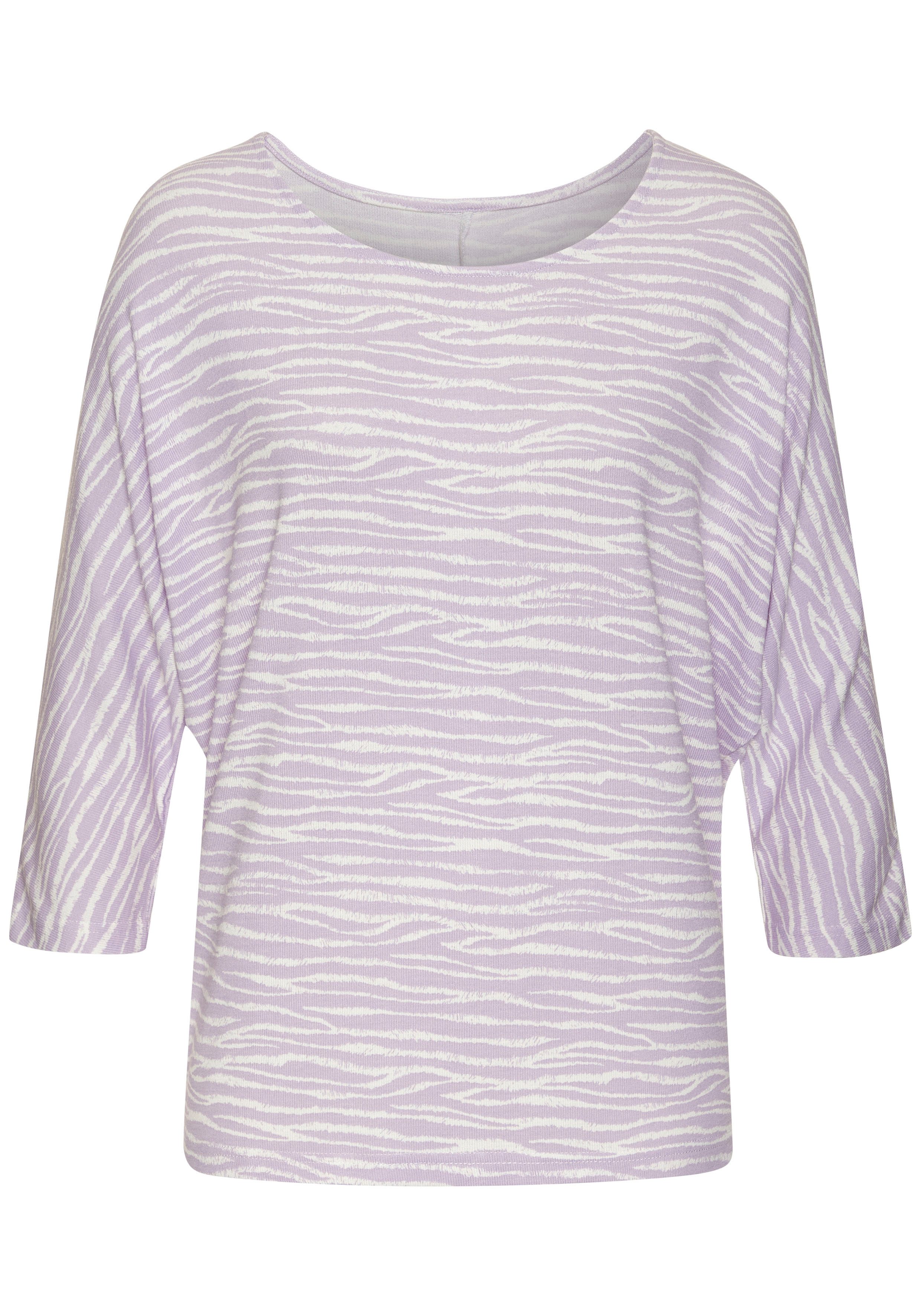 Lascana Shirt met 3/4 mouwen Met modieus zebra-patroon