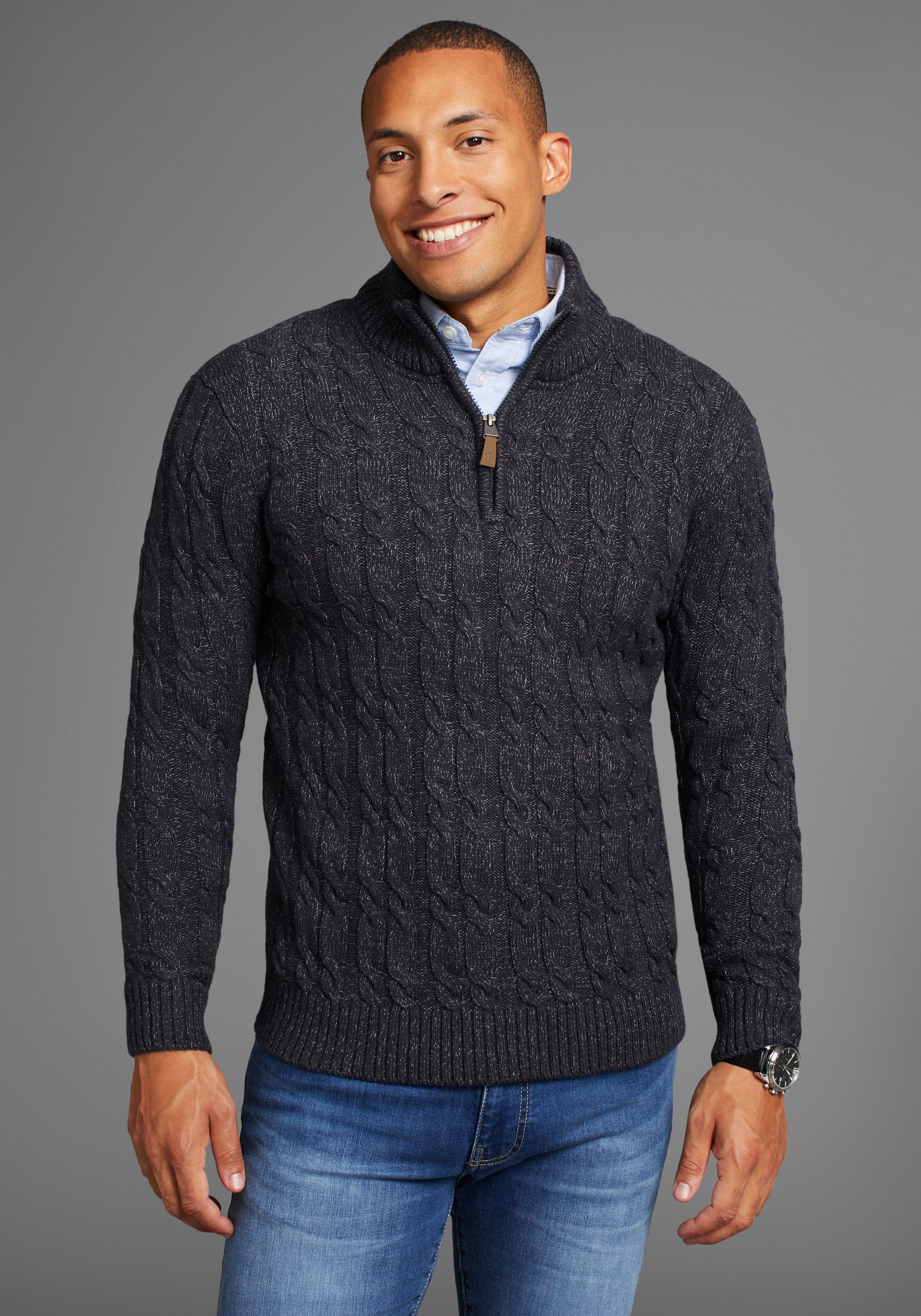 DELMAO Schipperstrui Tot maat 3XL met kabelpatroon - nieuwe marke!