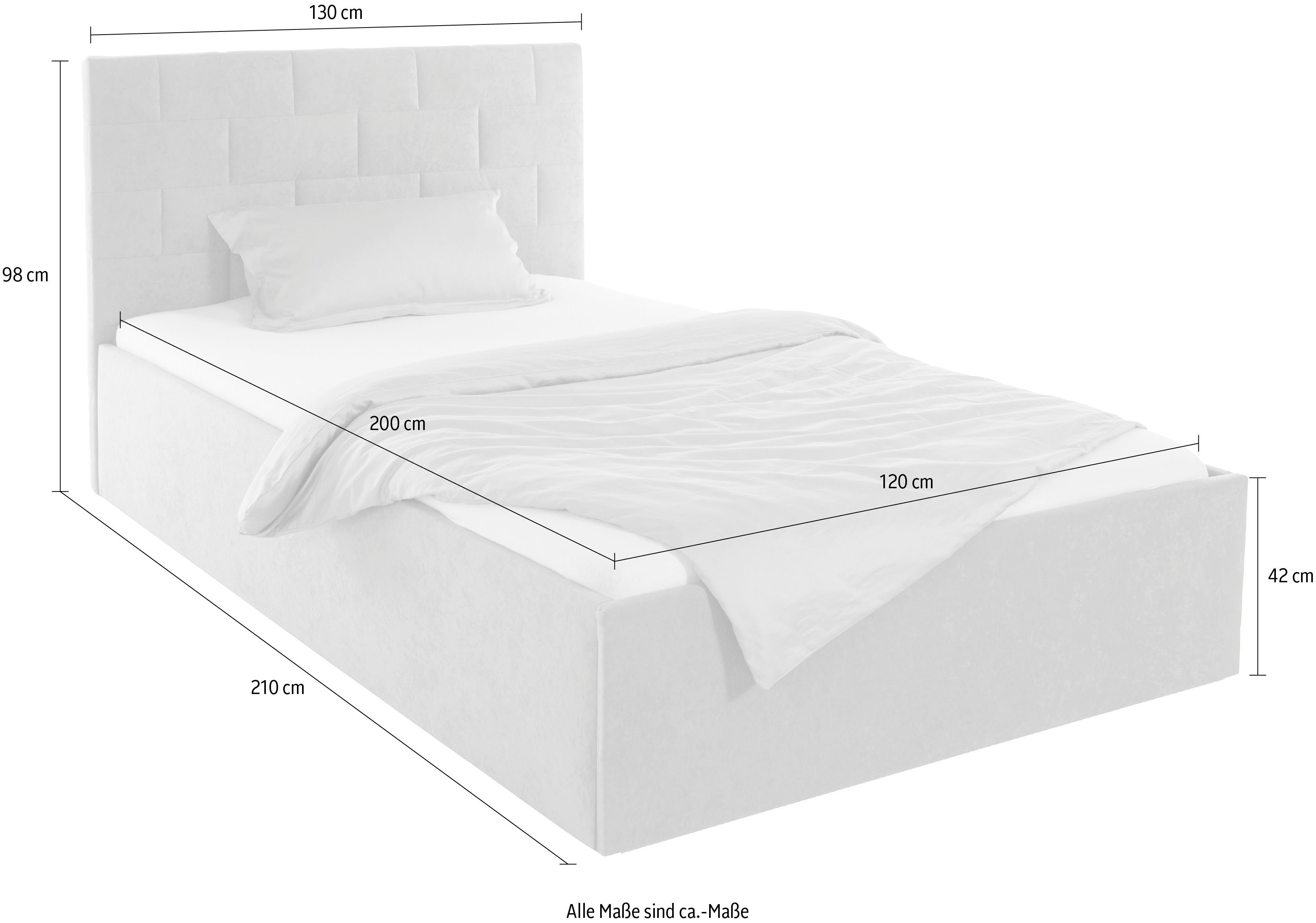 Westfalia Polsterbetten Gestoffeerd bed met bedkist bij uitvoering met matras