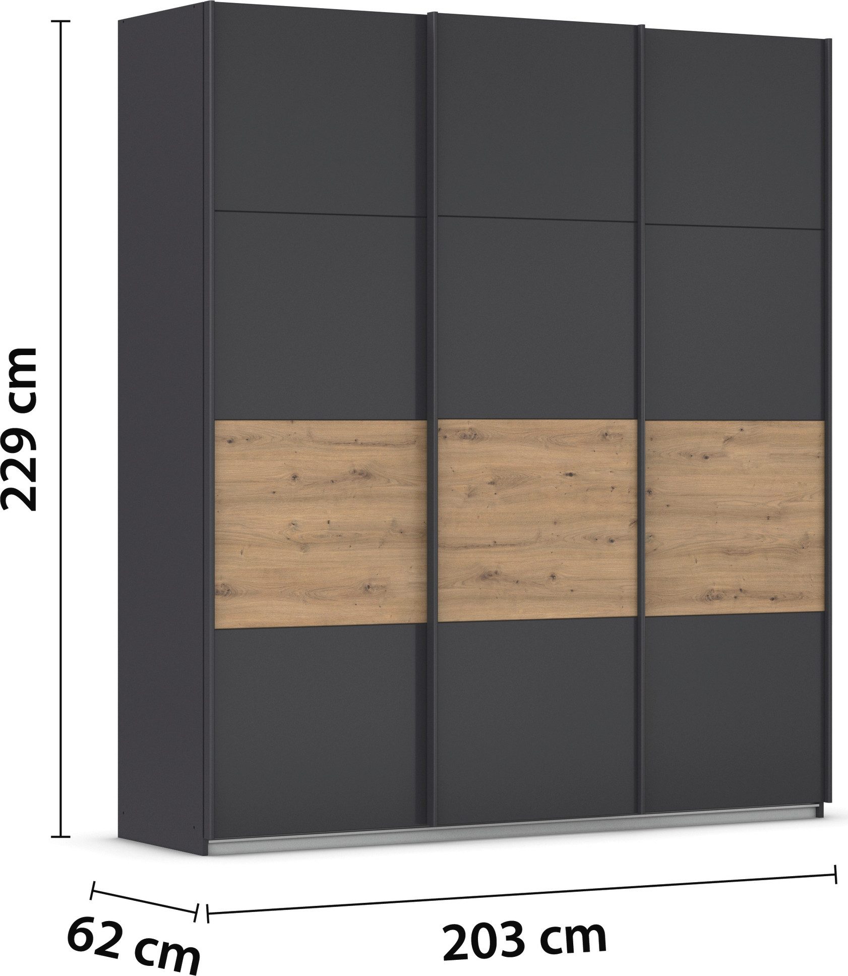 rauch Schuifdeurkast Kledingkast Kast Garderobe CORTONA inclusief indeling, 2 stoffen dozen en extra planken