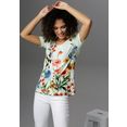 aniston selected t-shirt met bloemenprint groen