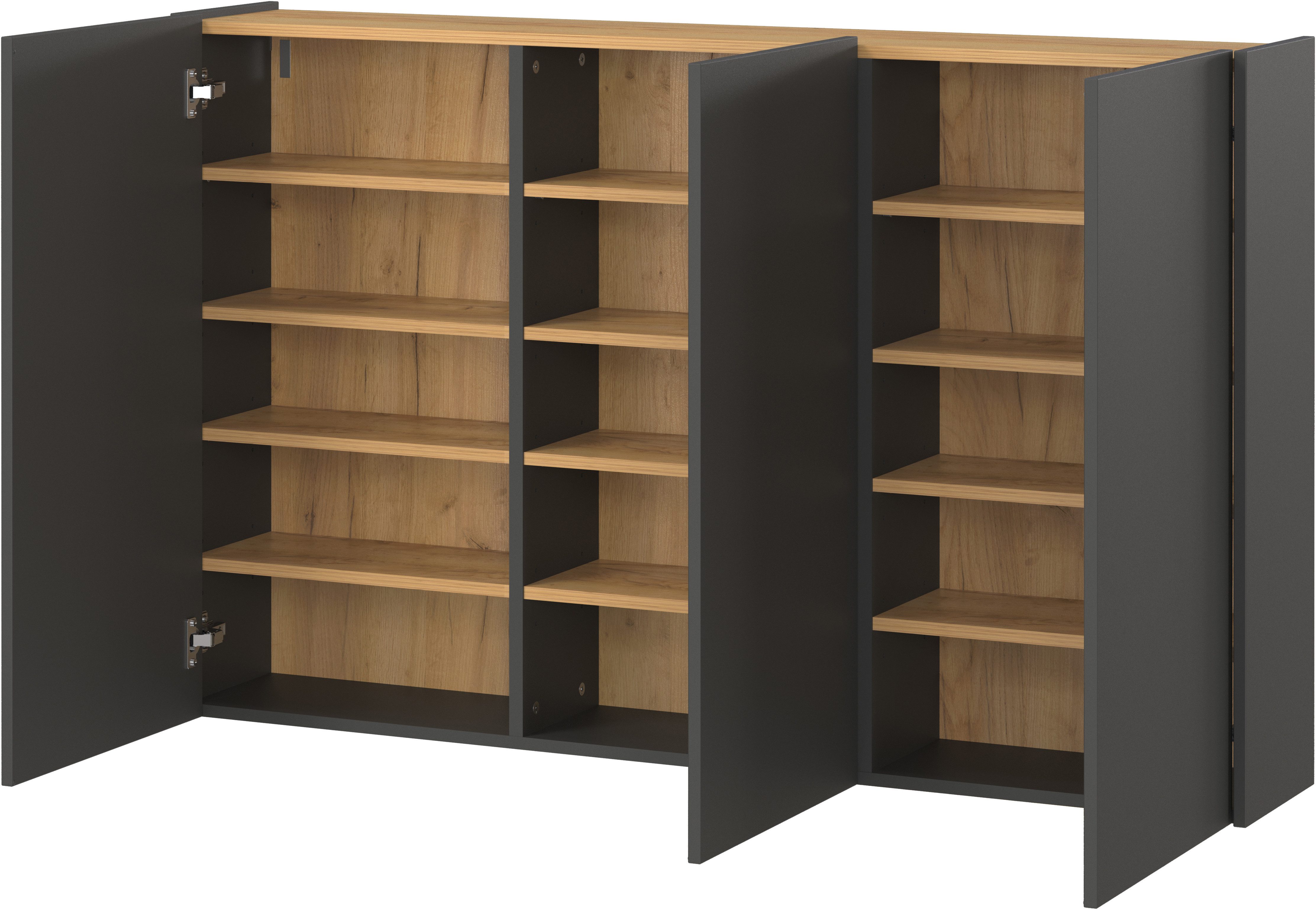 GERMANIA Halmeubelset GW-Libbiano Garderobe-set bestaande uit multifunctionele kast en spiegel (2-delig)