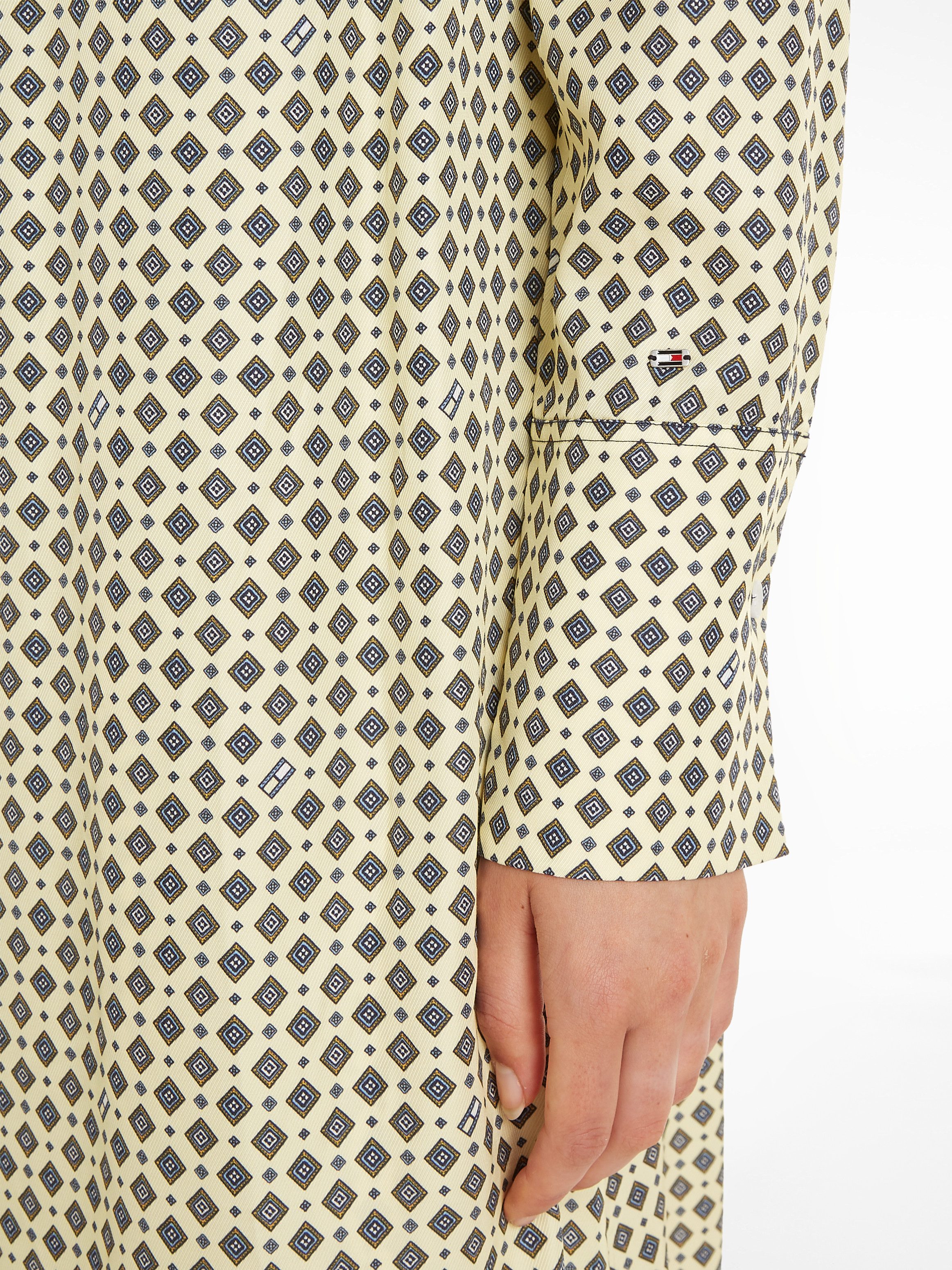 Tommy Hilfiger Blousejurk FOULARD DRAPED MIDI DRESS met tommy hilfiger merklabel