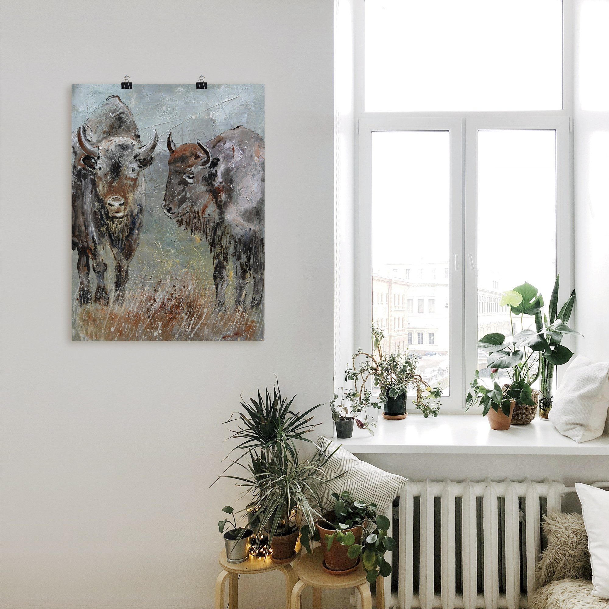 Artland Poster Buffel als artprint van aluminium, artprint op linnen, muursticker of poster in verschillende maten