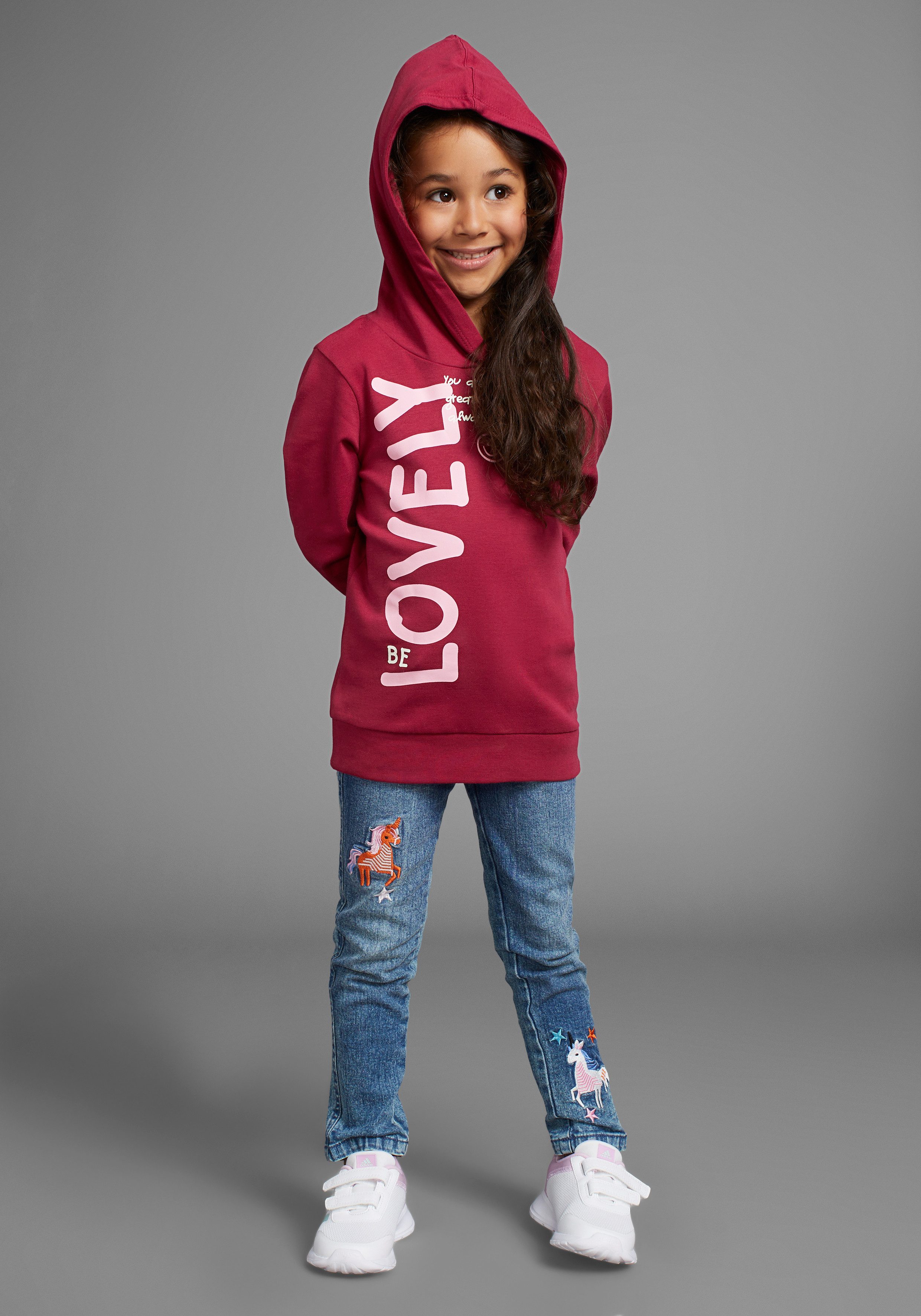 KIDSWORLD Shirt met lange mouwen LOVELY - Print , in verlengd model