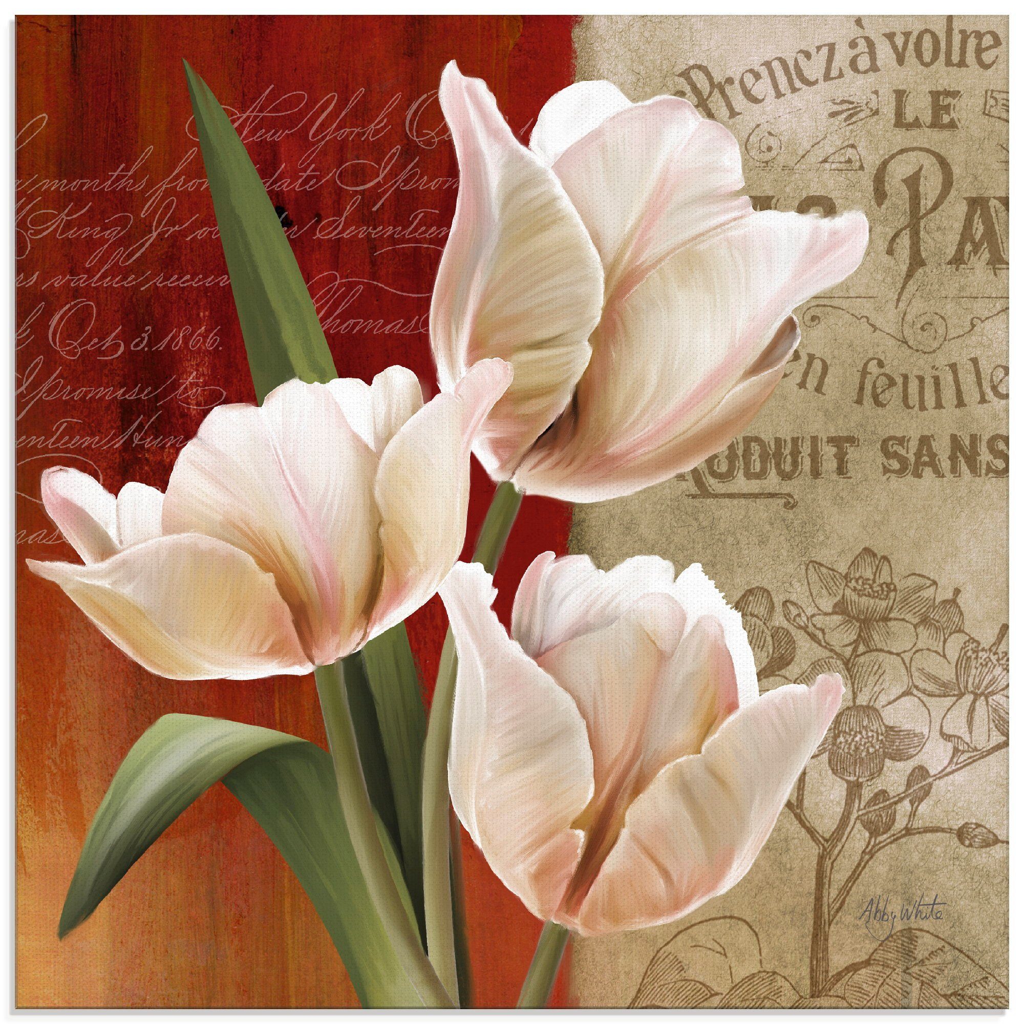 Artland Print op glas Franse tulpencollage (1 stuk)