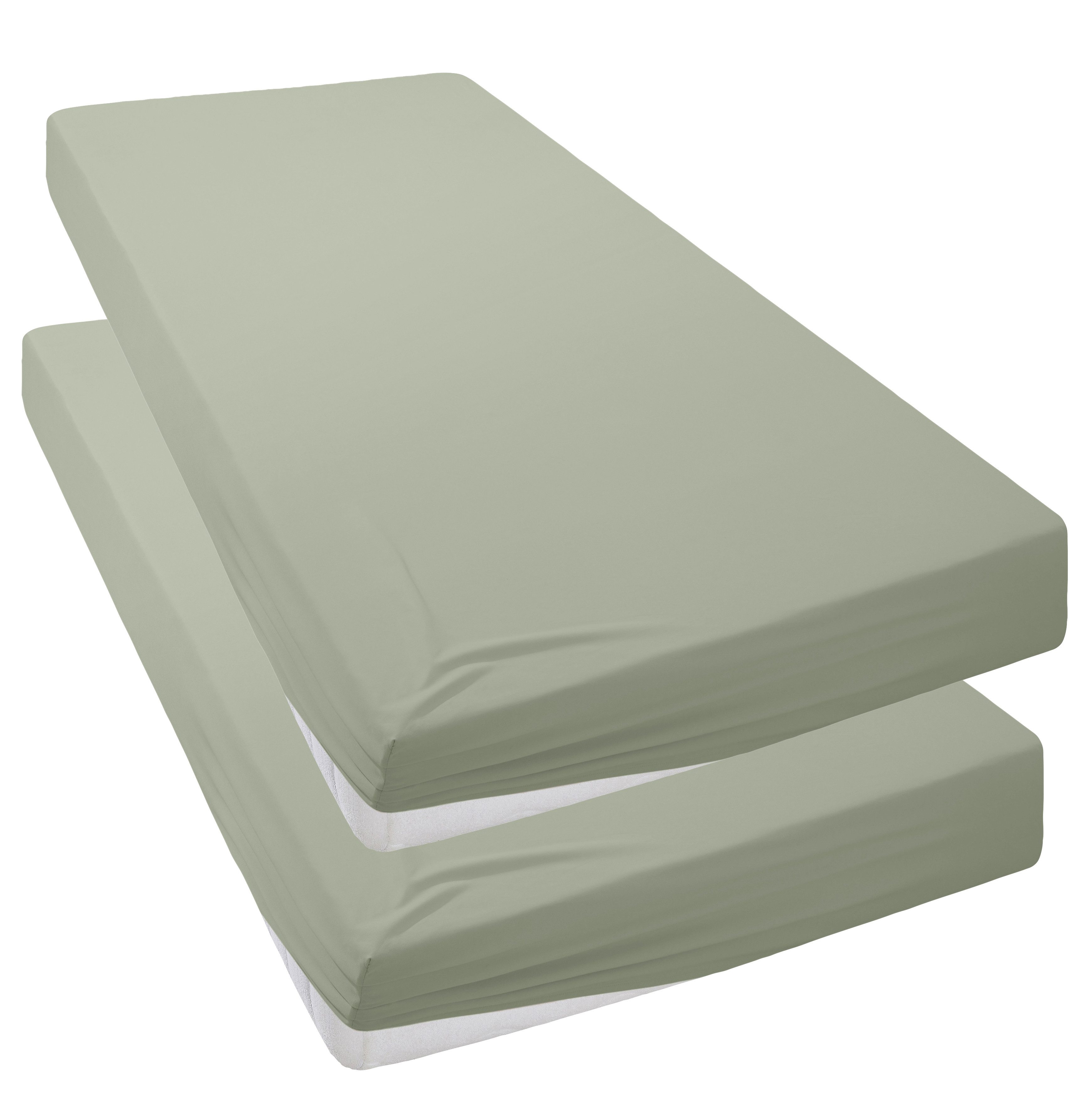 my home Laken Desner Microfiber, voor matrassen tot 20 cm hoogte, 100% polyester, beddengoed hoeslakens maat 90 cm x 200 cm groen