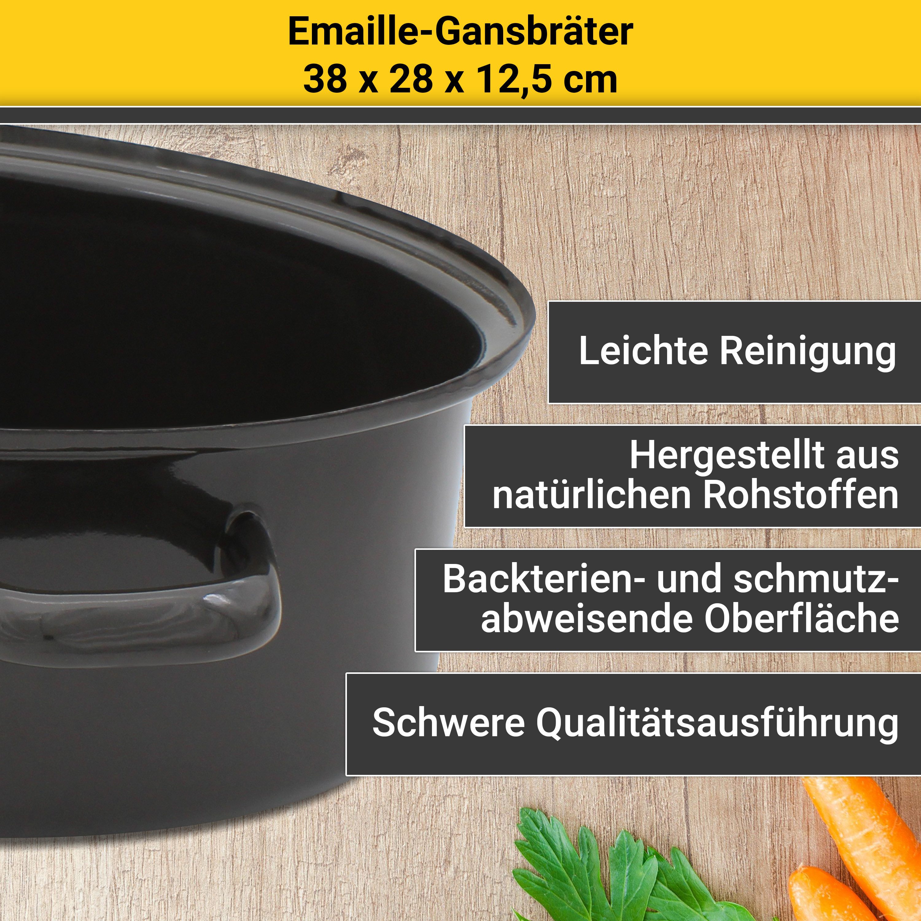 Krüger Braadpan Gansbraadpan met druipdeksel voor inductiekookvelden geschikt