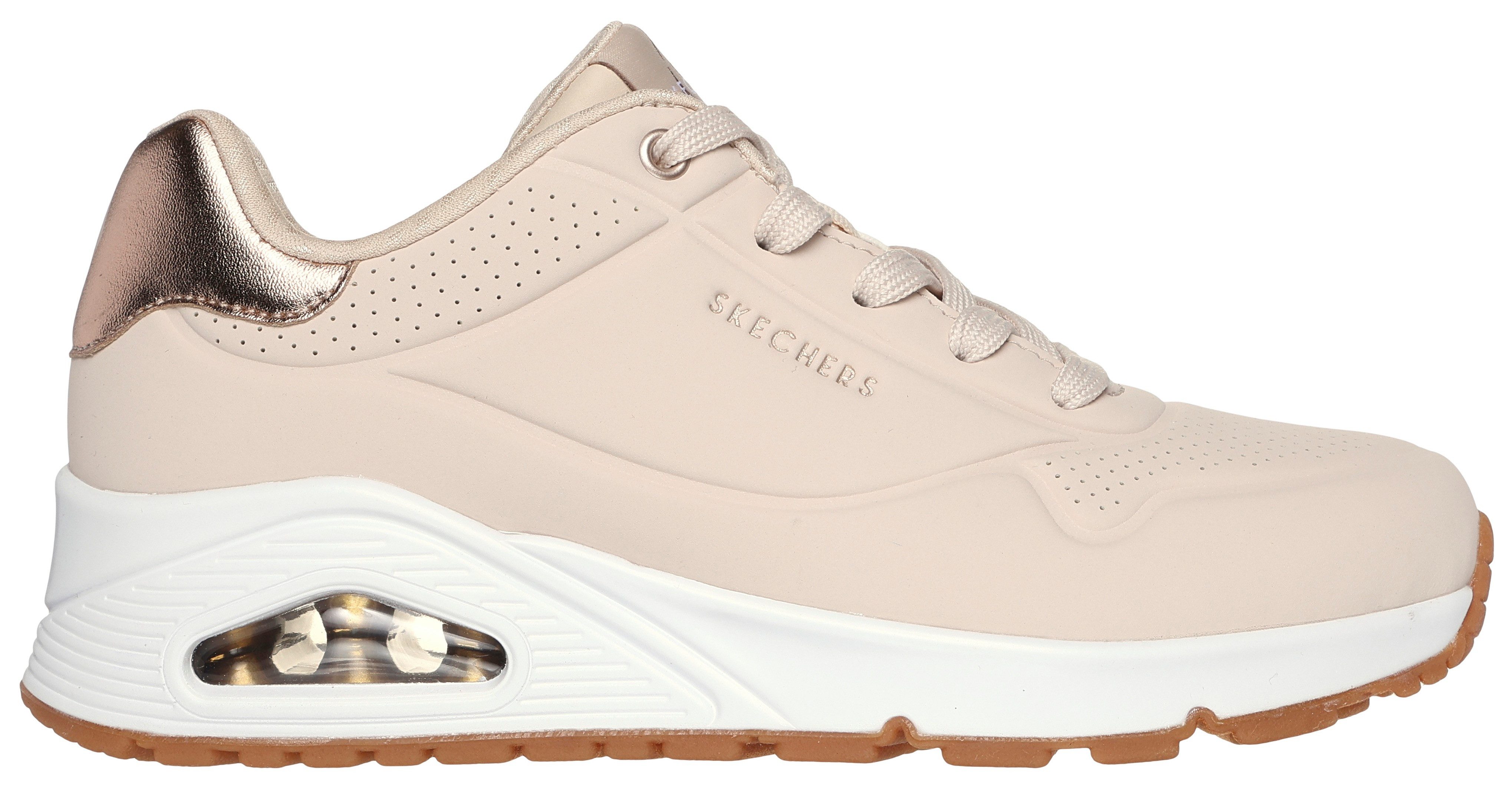 Skechers Sneakers UNO GOLDEN AIR Vrijetijdsschoen, lage schoen, veterschoen met metallic inzet