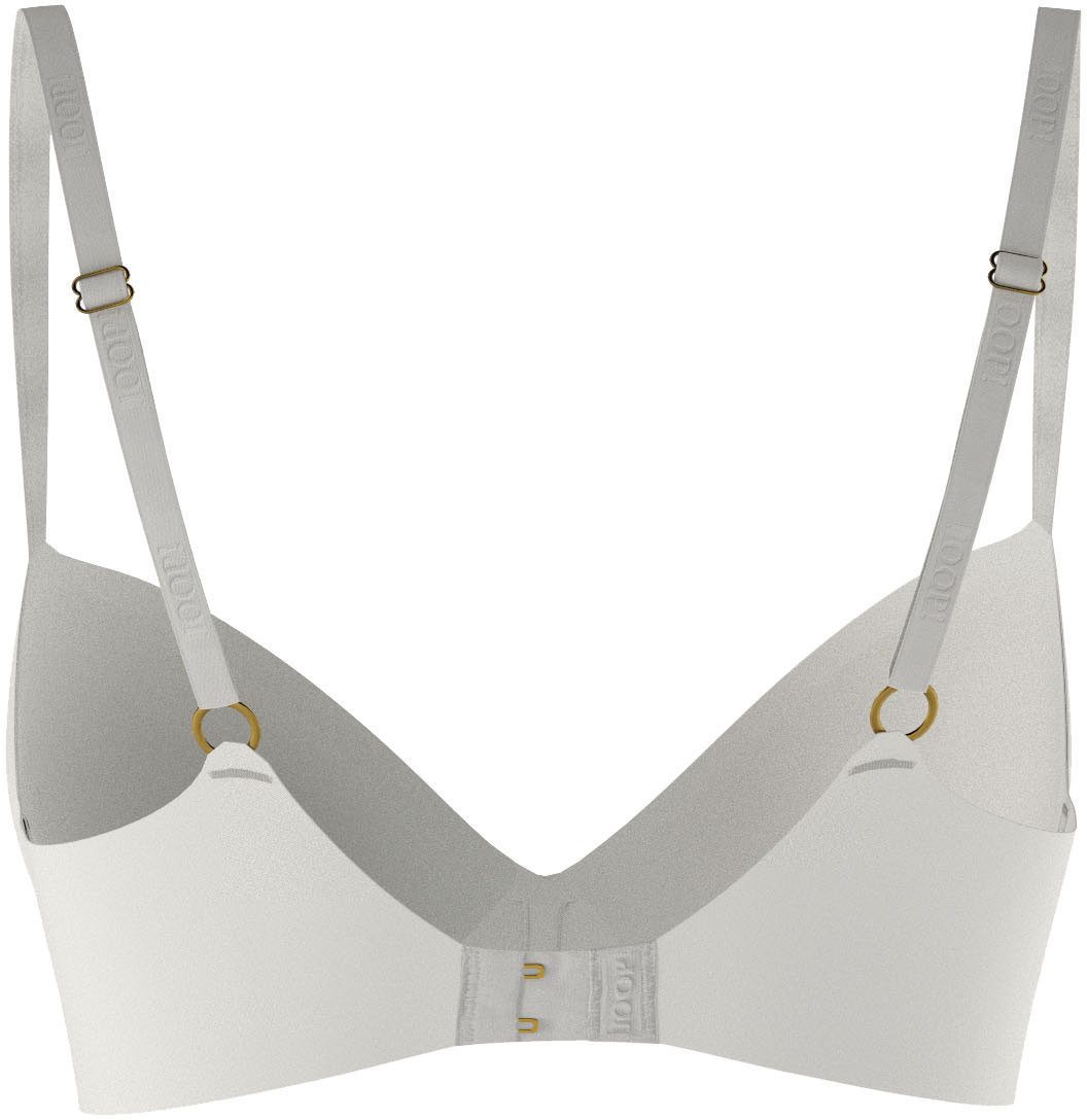 JOOP! Beugelloze-bh Sensation met edel metalen logo op de middenstijl