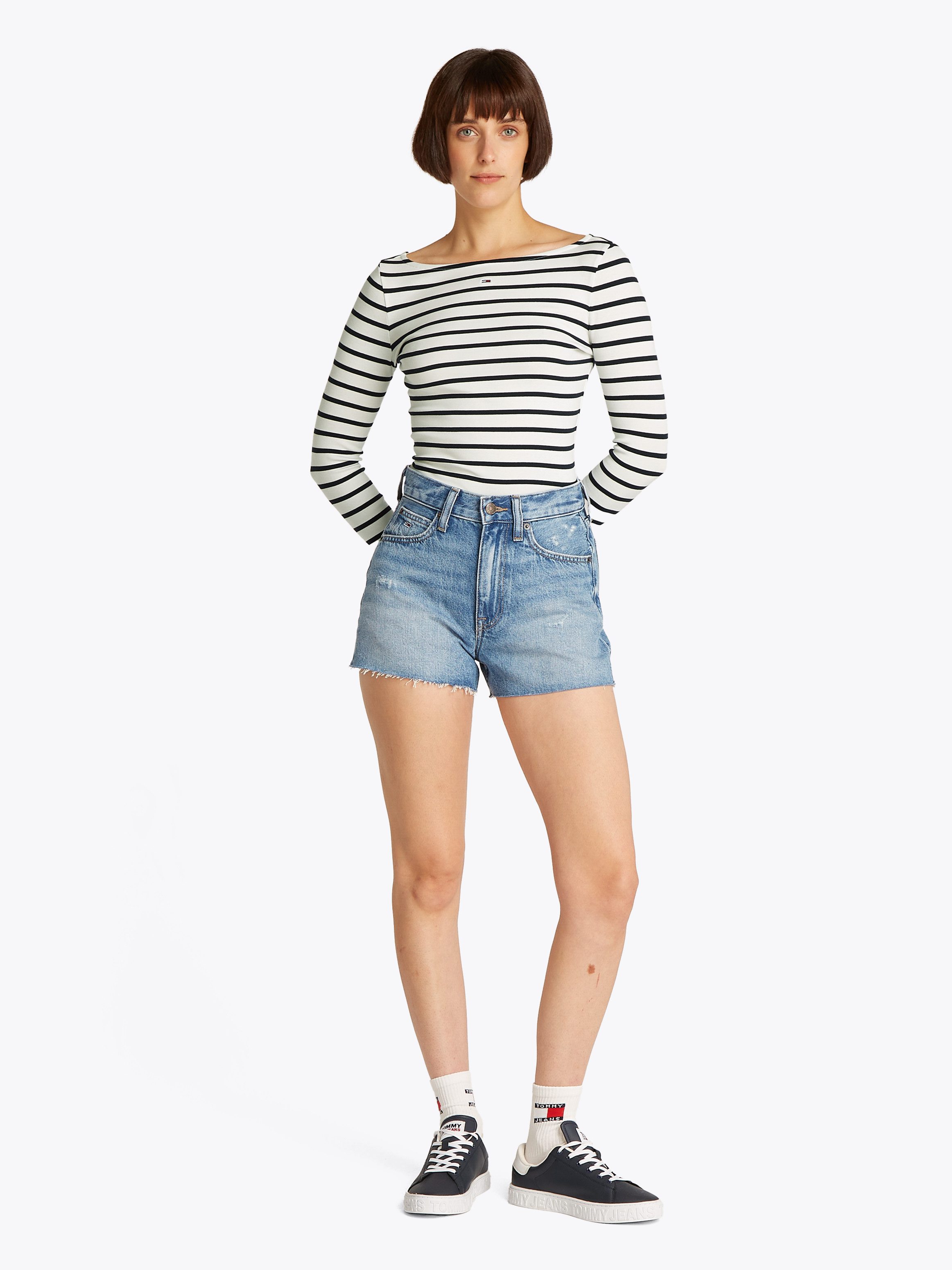 TOMMY JEANS Shirt met lange mouwen TJW BOAT NECK TOP LS