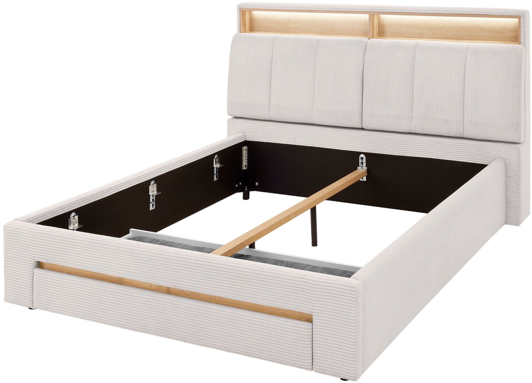 INOSIGN Gestoffeerd bed CiTY/GiRON,, gepolsterd opbergbed, met LED-verlichting Bedkisten met hondenbed of als opbergruimte, opklapbare hoofdeinden