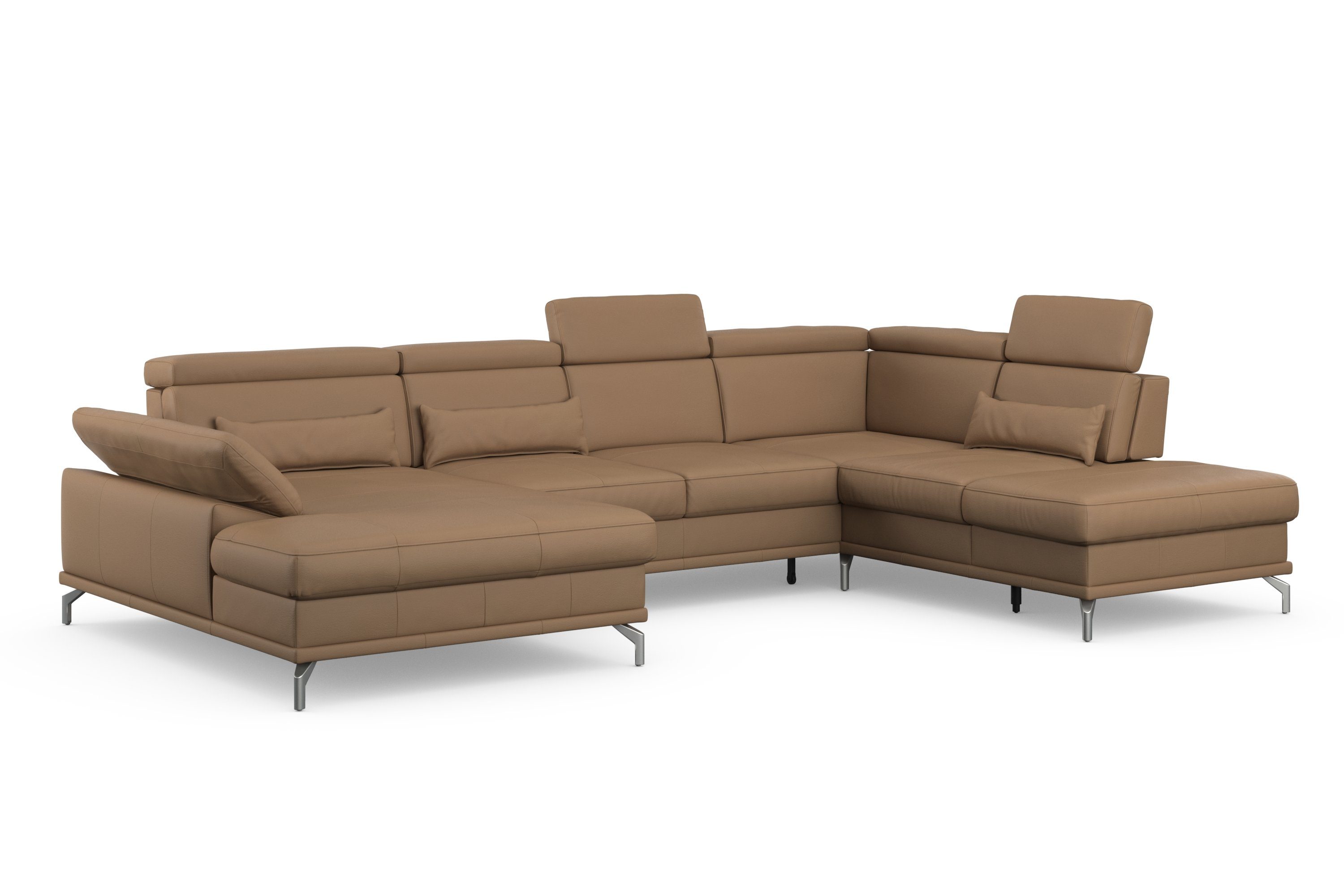 sit&more Zithoek Cabrio U-vorm, met zitdiepteverstelling, arm- en hoofdsteunverstelling