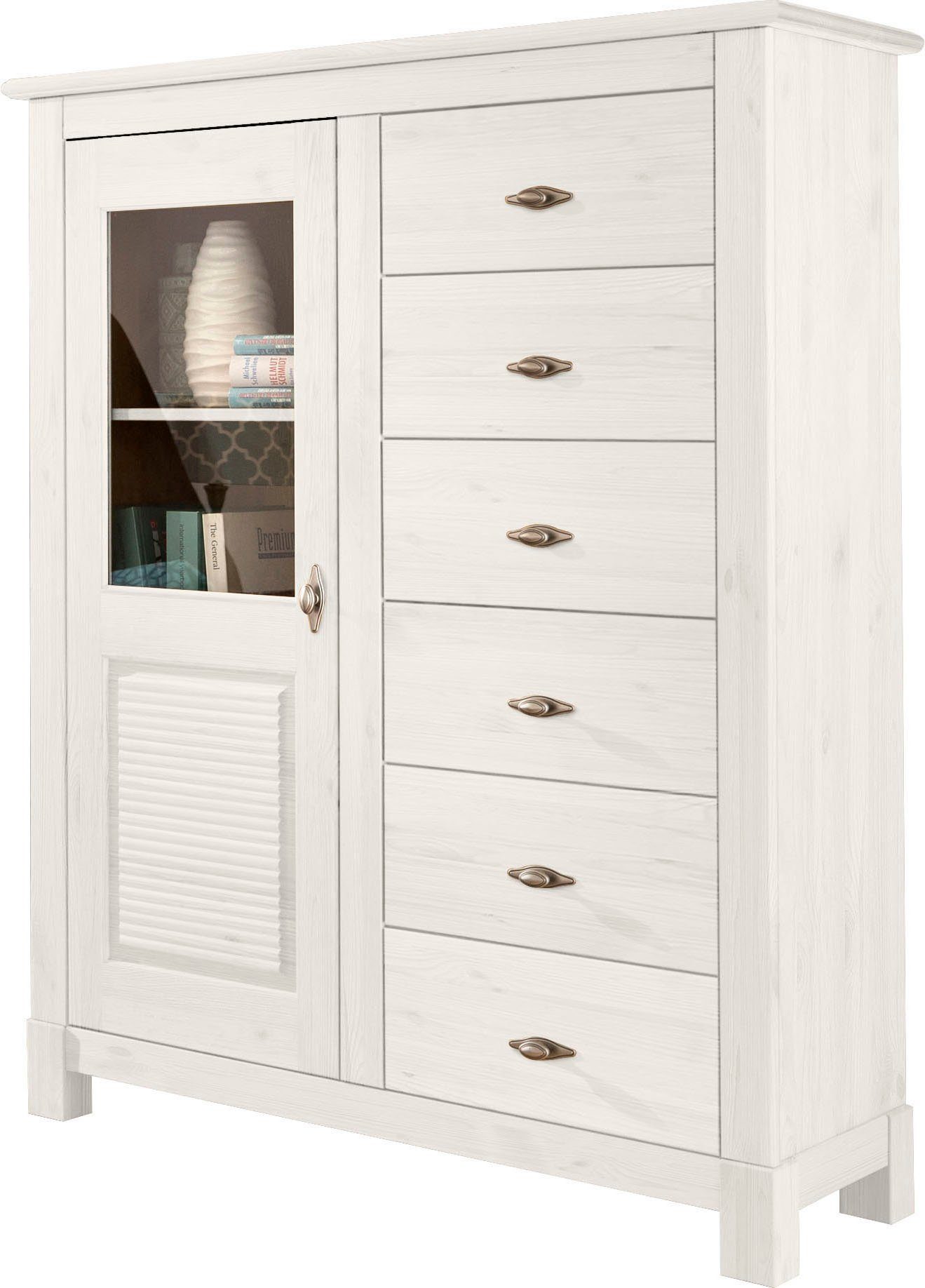 Home affaire Highboard Rauna Vitrine, breedte 103 cm highboards bruin