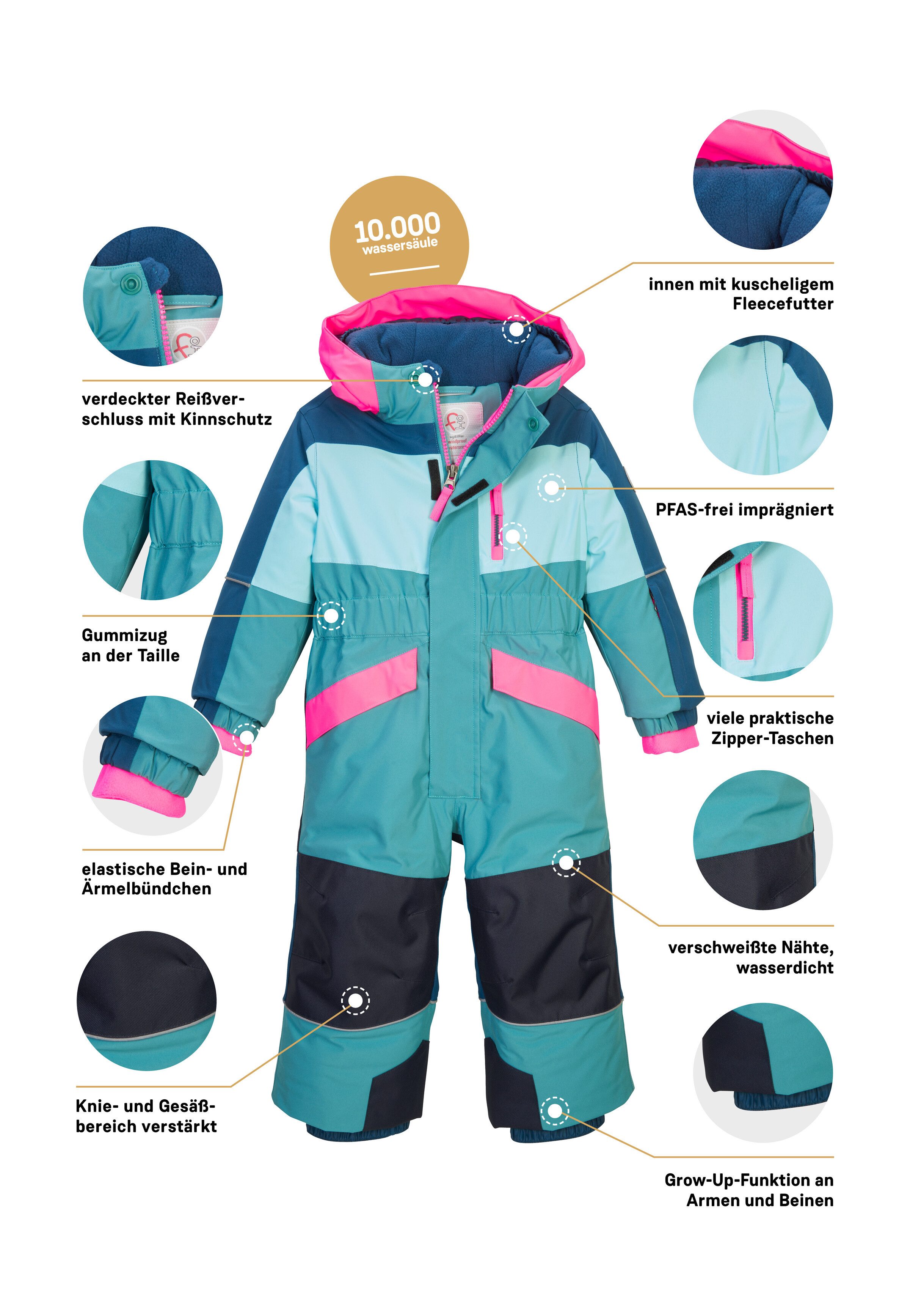 first instinct by killtec Jumpsuit FISW 47 MNS ONPC Warm gevoerde, wind- u. waterdichte sneeuwoverall, Grow-Up-functie