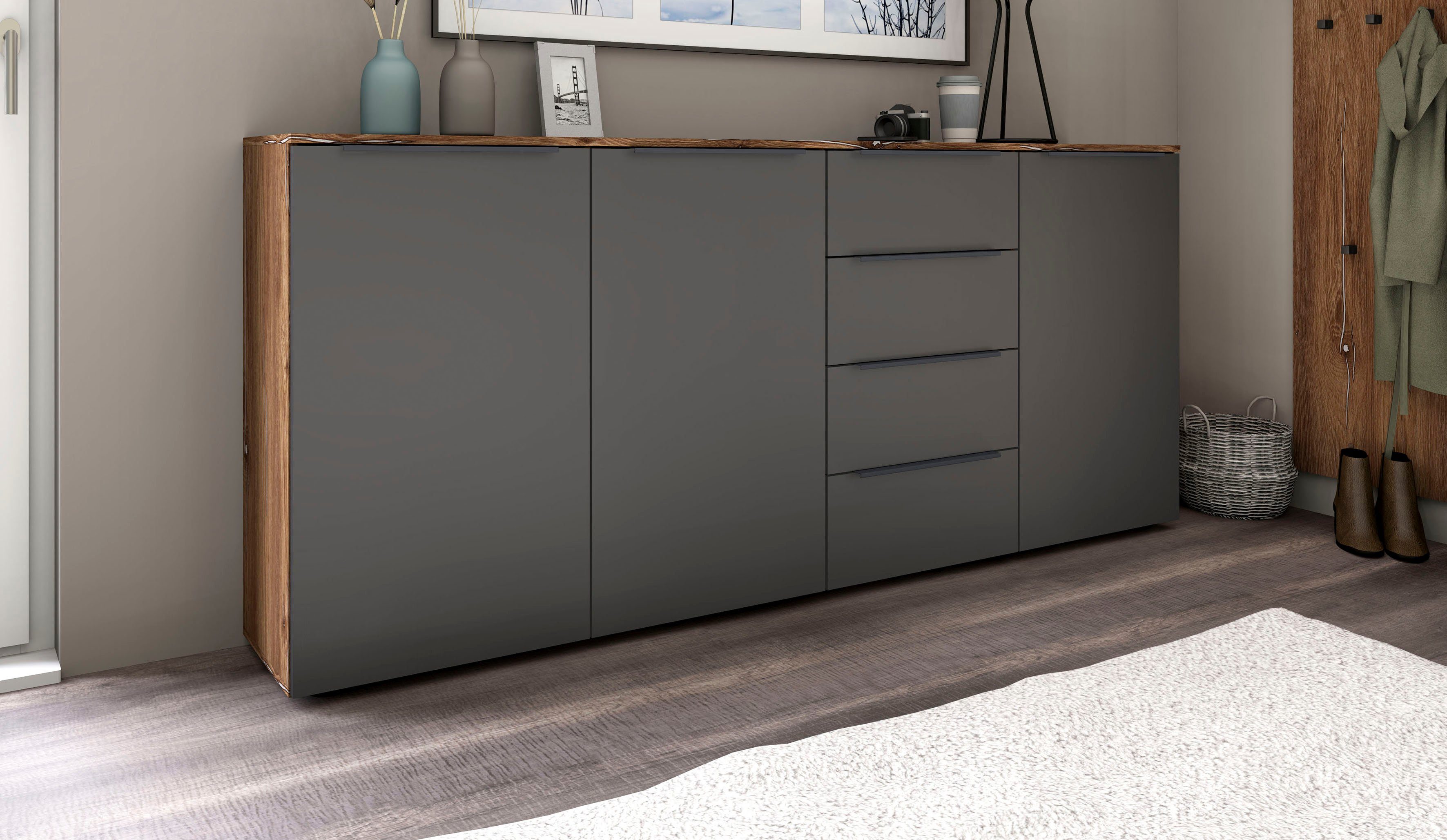 borchardt Möbel Highboard Tom Breedte 200 cm highboards grijs