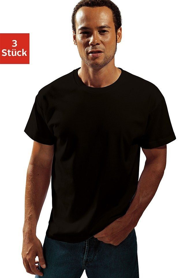 H.I.S T-shirt van katoen, perfect als ondershirt (set, 3-delig)