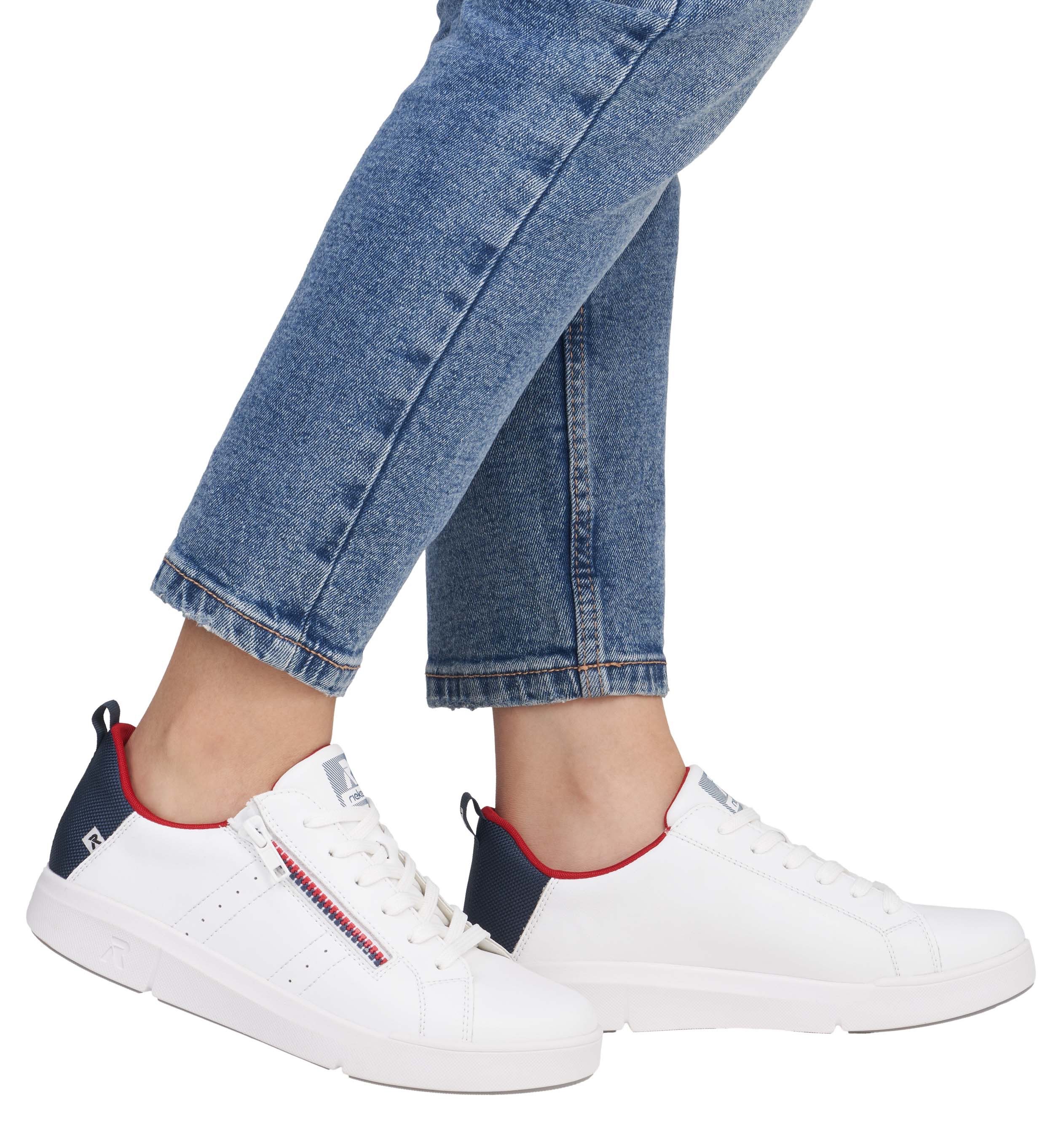 RIEKER Sport Sneakers Vetersluiting en rits, vrijetijdsschoen, lage schoen, veterschoen