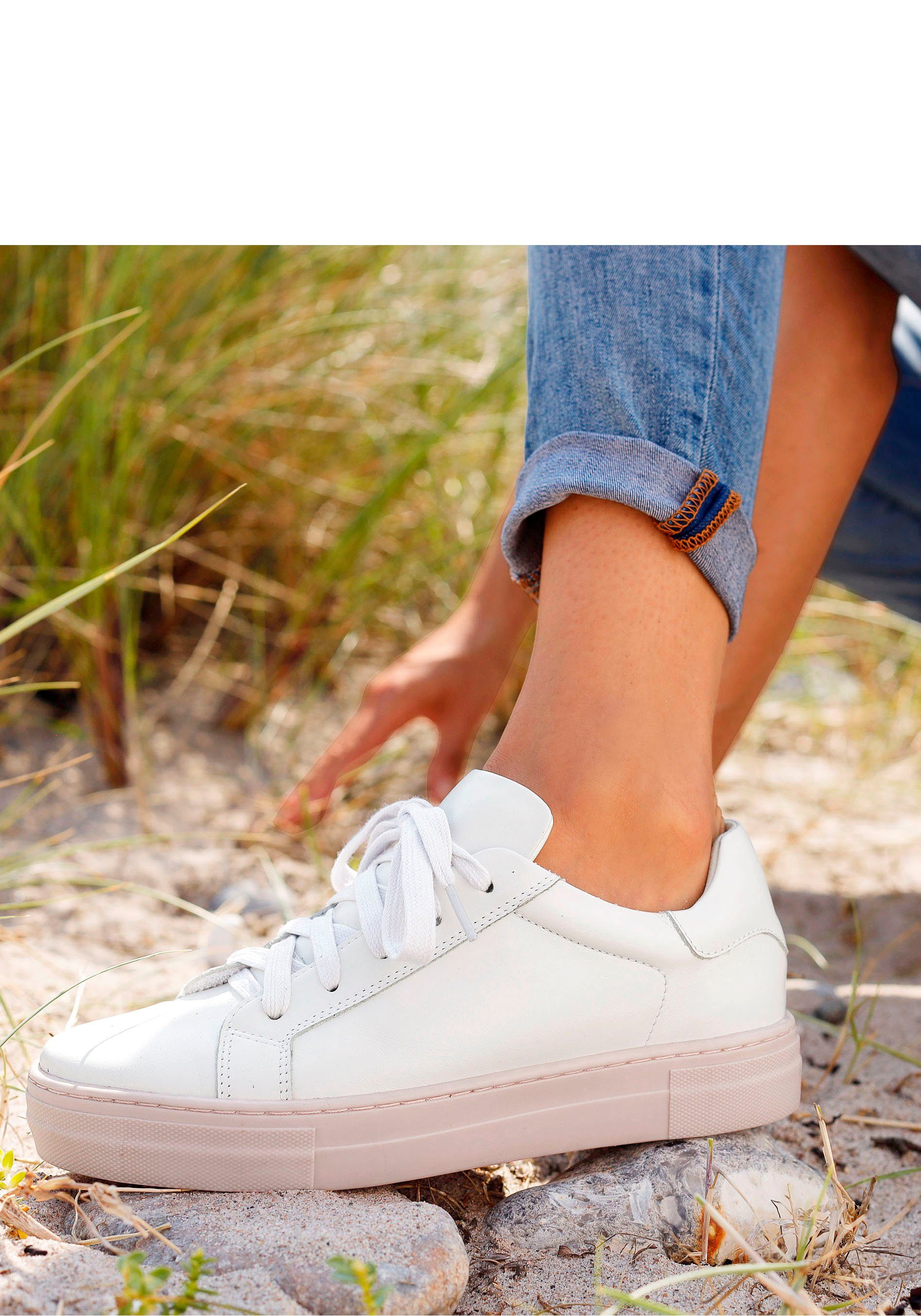 Elbsand Sneakers Veterschoen, vrijetijdsschoen, leer, zachte frotté binnenvoering