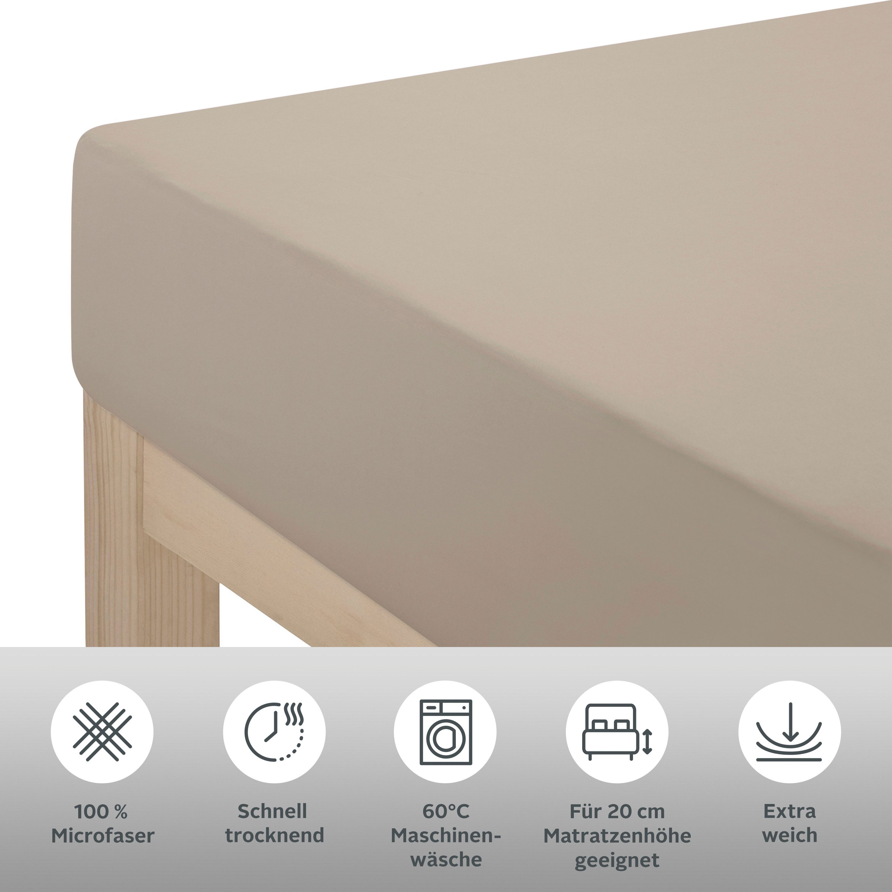 my home Laken Desner Microfiber, voor matrassen tot 20 cm hoogte, 100% polyester, beddengoed