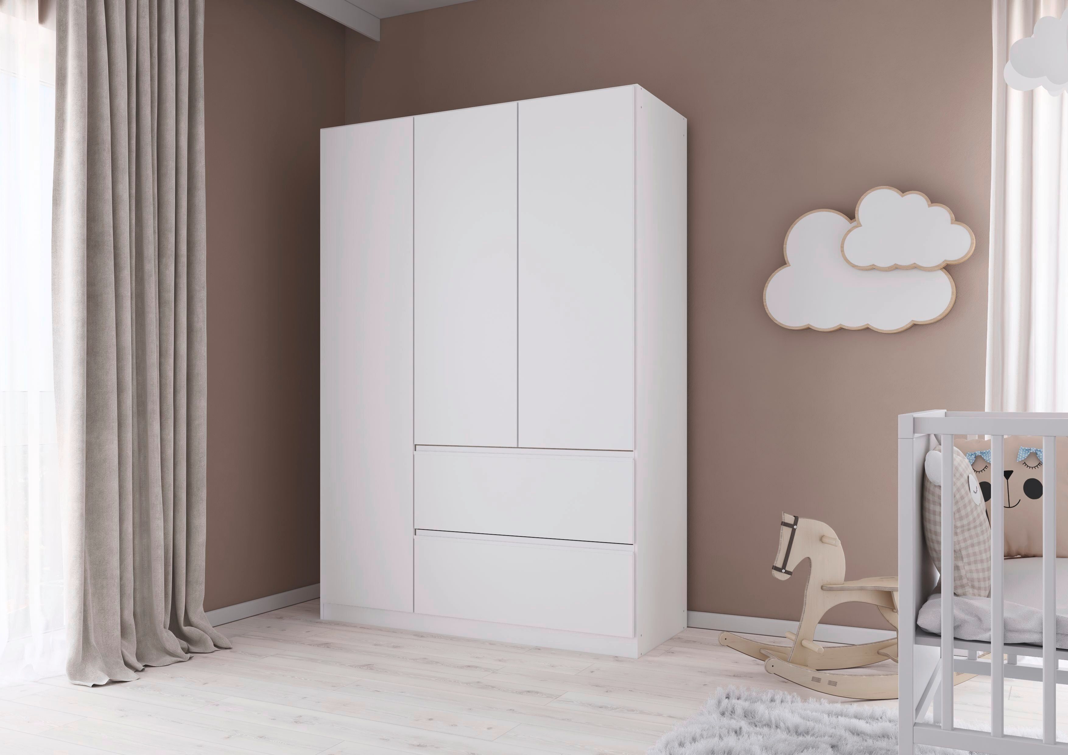 rauch Draaideurkast Kledingkast Kast Garderobe Wasmand COSTA in 3 Breedtes veel ruimte, greeploze front en push-to-open functie made in germany