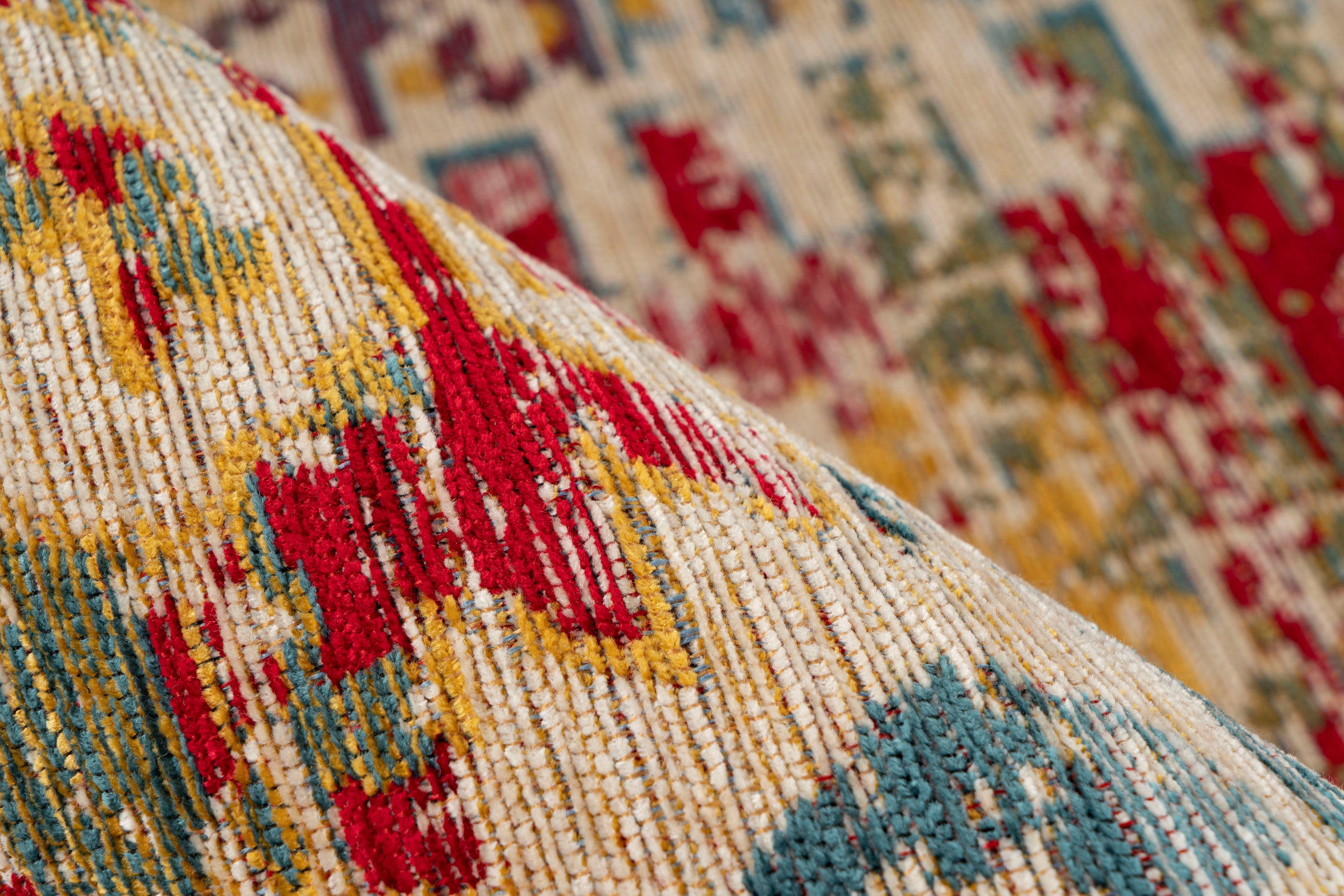 Padiro Vloerkleed Charme 125 Chenille vlakweefsel in vintage stijl, woonkamer