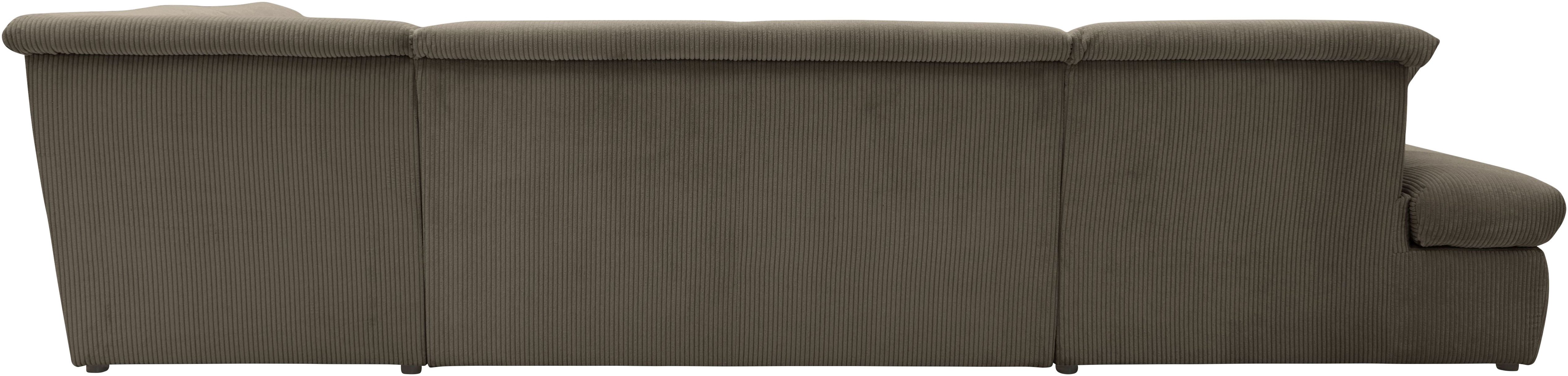 DOMO collection Zithoek Moric U-vorm ook in cord in xxl-formaat, naar keuze met slaapfunctie en verstelbare armleuning