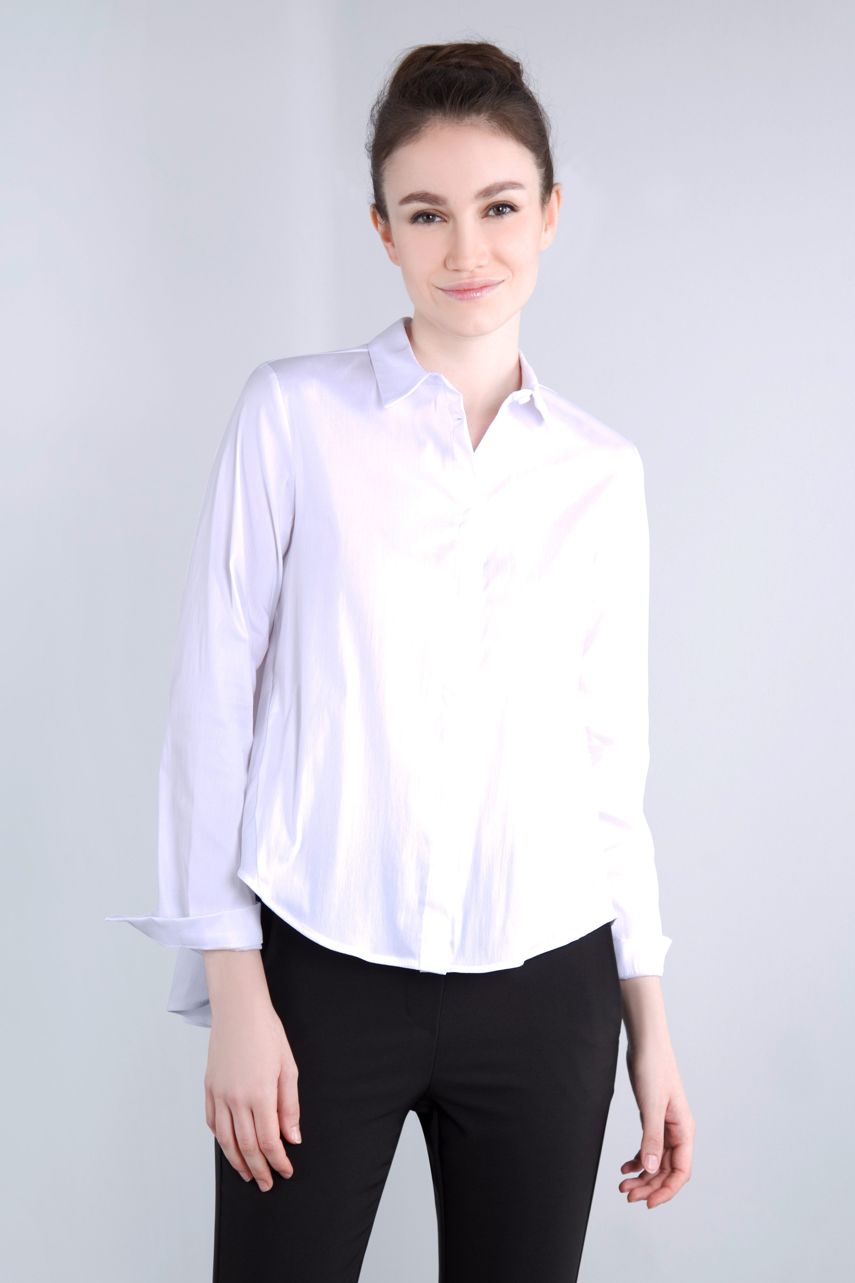 IMPERIAL Klassieke blouse IMP-C ED4BBE klokkend model met boogzoom