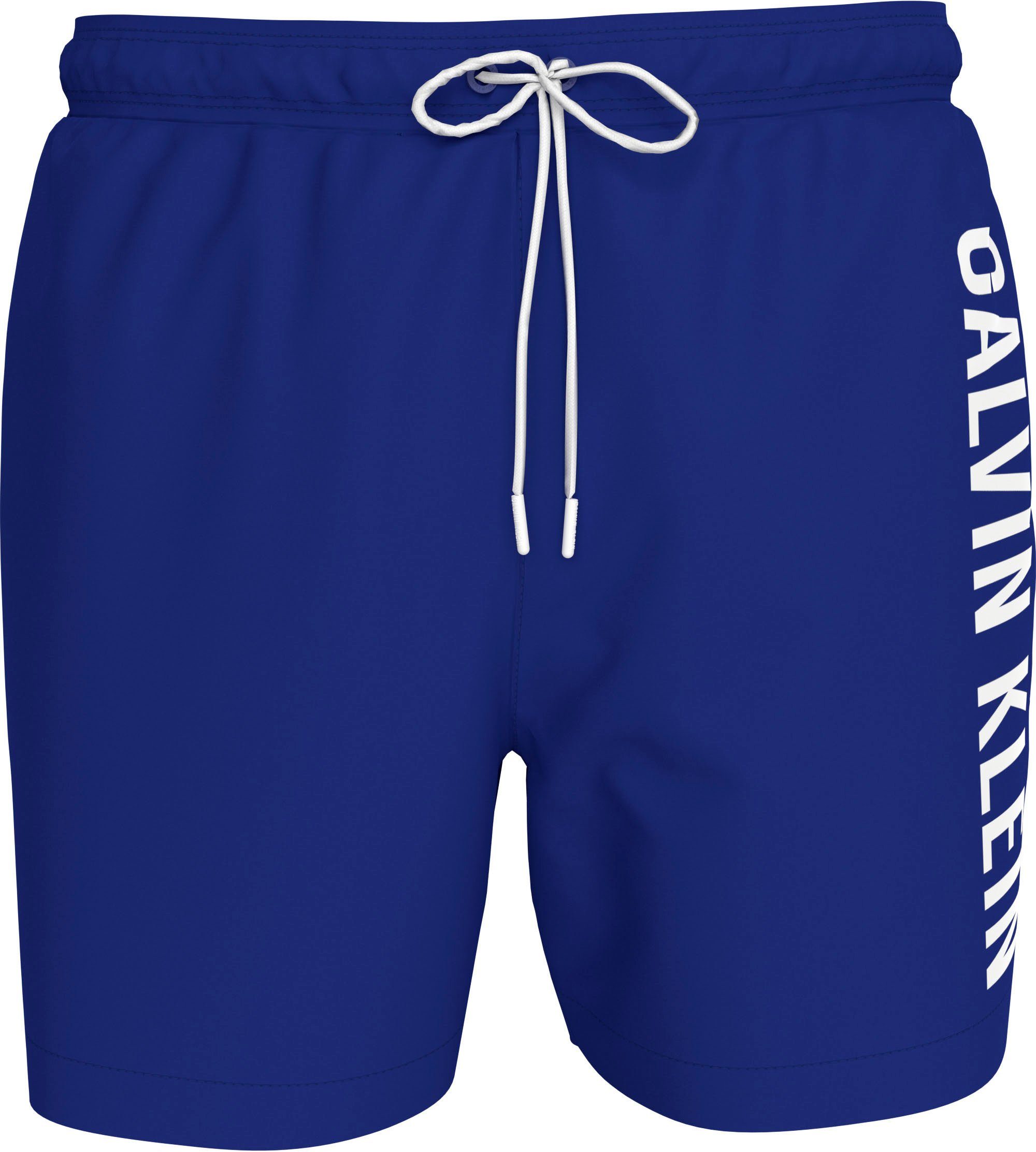 Calvin Klein Swimwear Zwemshort MEDIUM DRAWSTRING met contrasterende logo-opdruk op de pijp