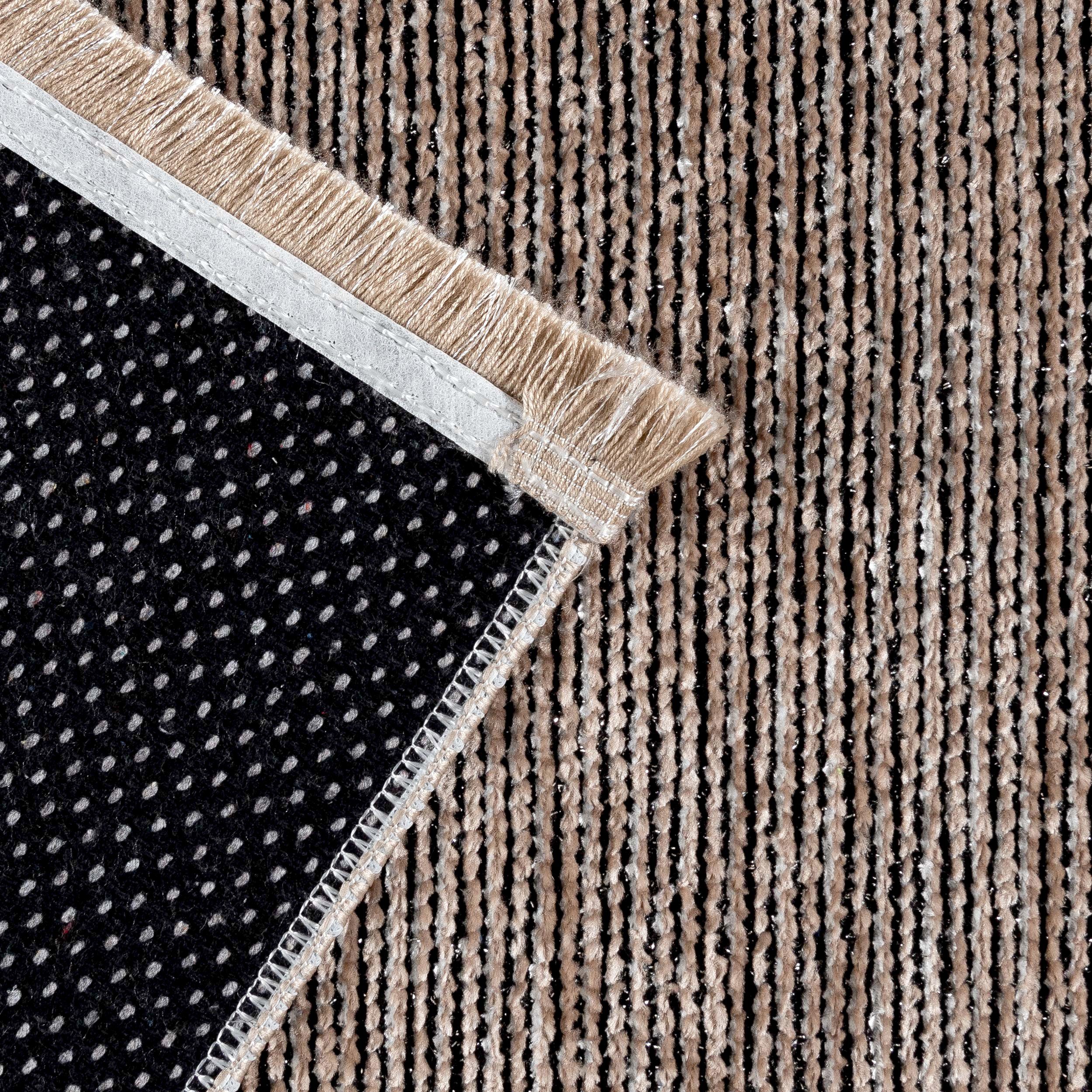 Sehrazat Vloerkleed Stela wasbaar, vlakweefsel, met franjes en chenille