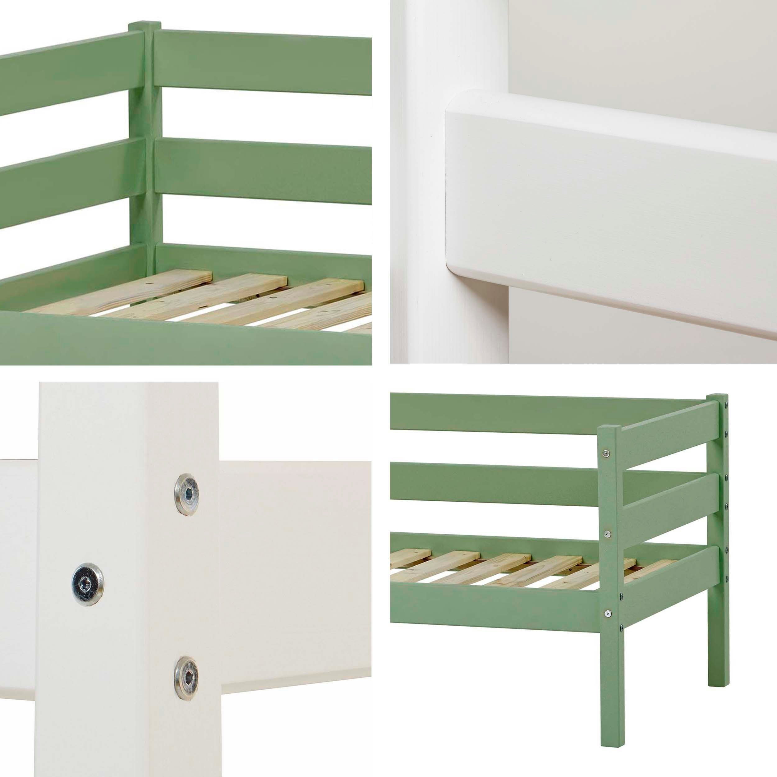 Hoppekids 1-persoonsledikant ECO Comfort kinderbed, massief grenenhout, tienerbed inclusief lattenbodem (set)
