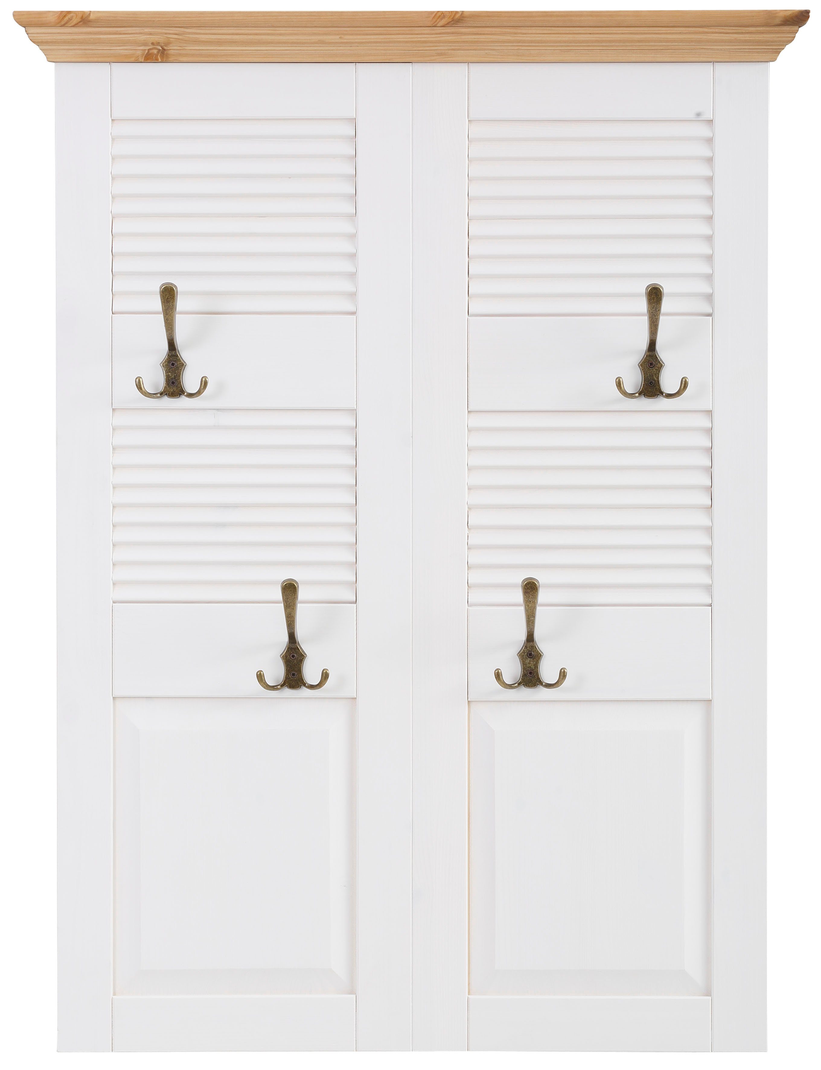 Home affaire Kapstokpaneel Ayanna Breedte 84 cm, met 4 dubbele haken, van massief grenen, FSC®