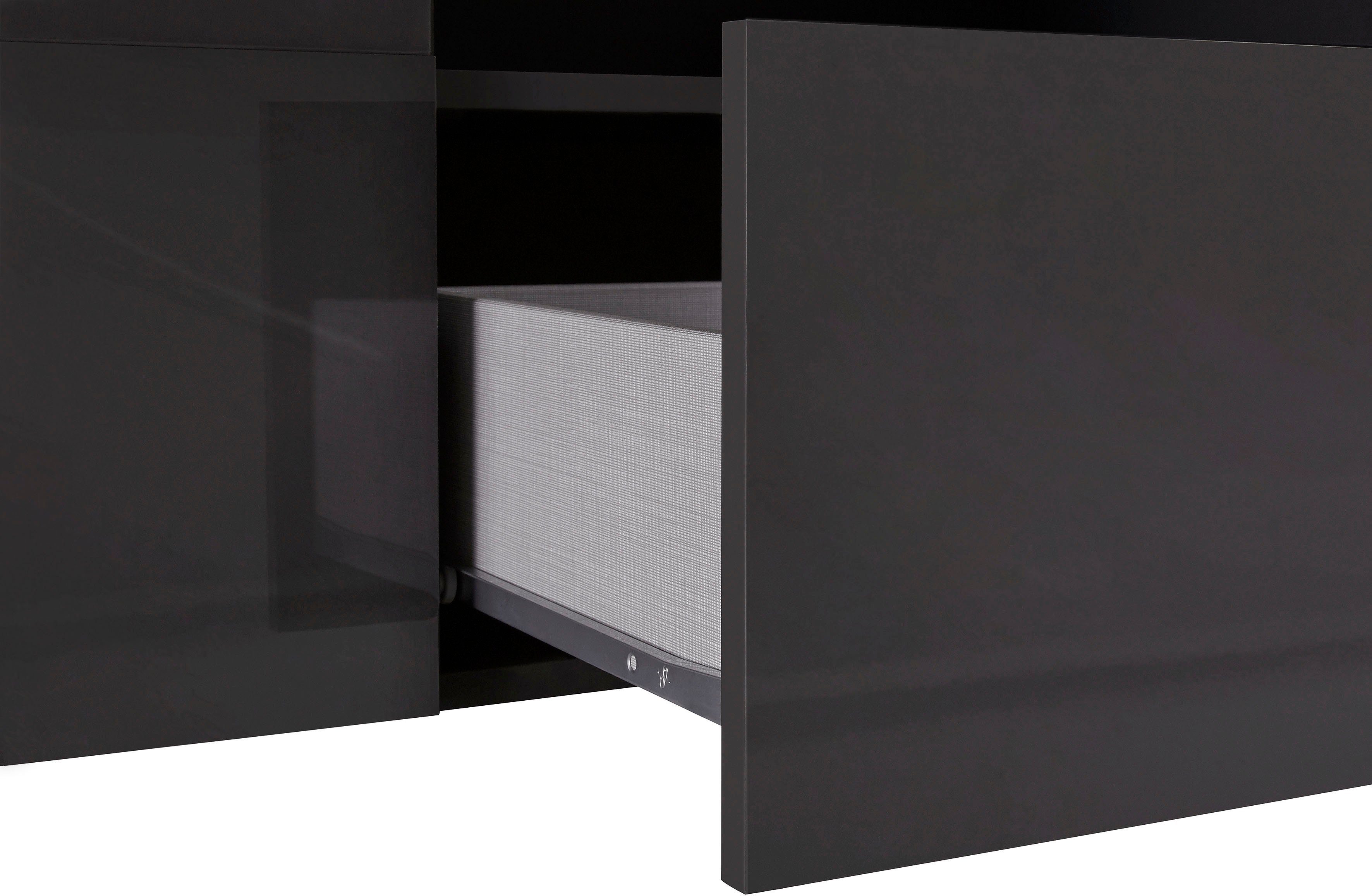 INOSIGN Tv-meubel Dama Breedte 181 cm, TV-meubel 2 deuren, 1 lade, TV-kast Front in 3D-uiterlijk, veel opbergruimte, verschillende kleuren