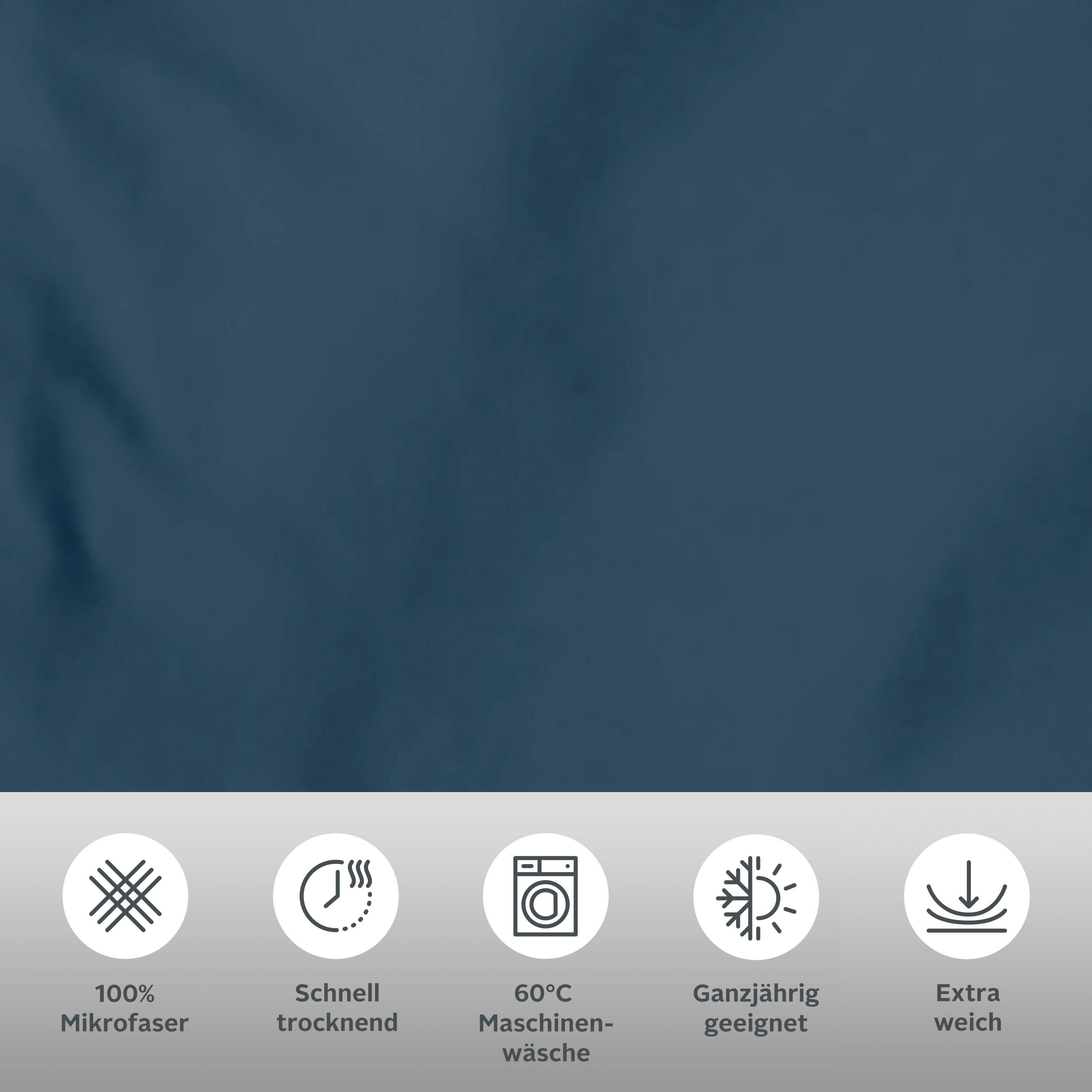 my home Overtrekset Desner Premium kwaliteit, 100 % polyester, zeer zacht, uni, vanaf 135x200 cm