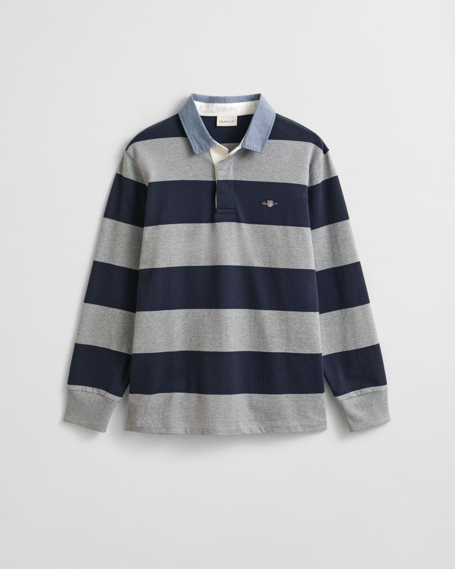 Gant Poloshirt met lange mouwen REG CHAMBRAY STRIPE HEAVY RUGGER