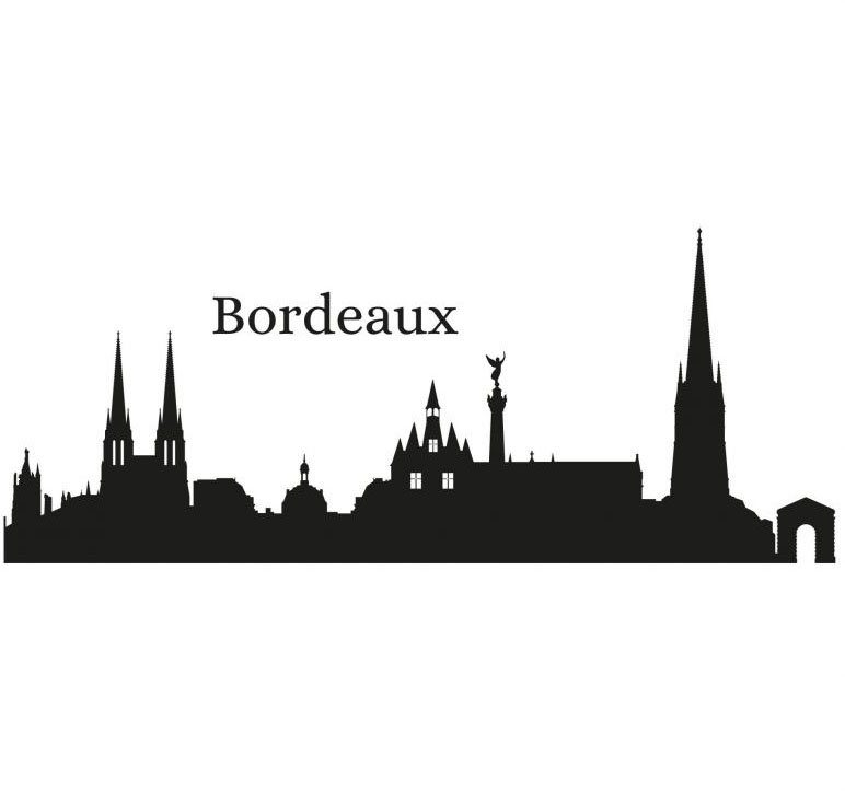 Wall-Art Wandfolie Stad skyline Bordeaux 120 cm (1 stuk)