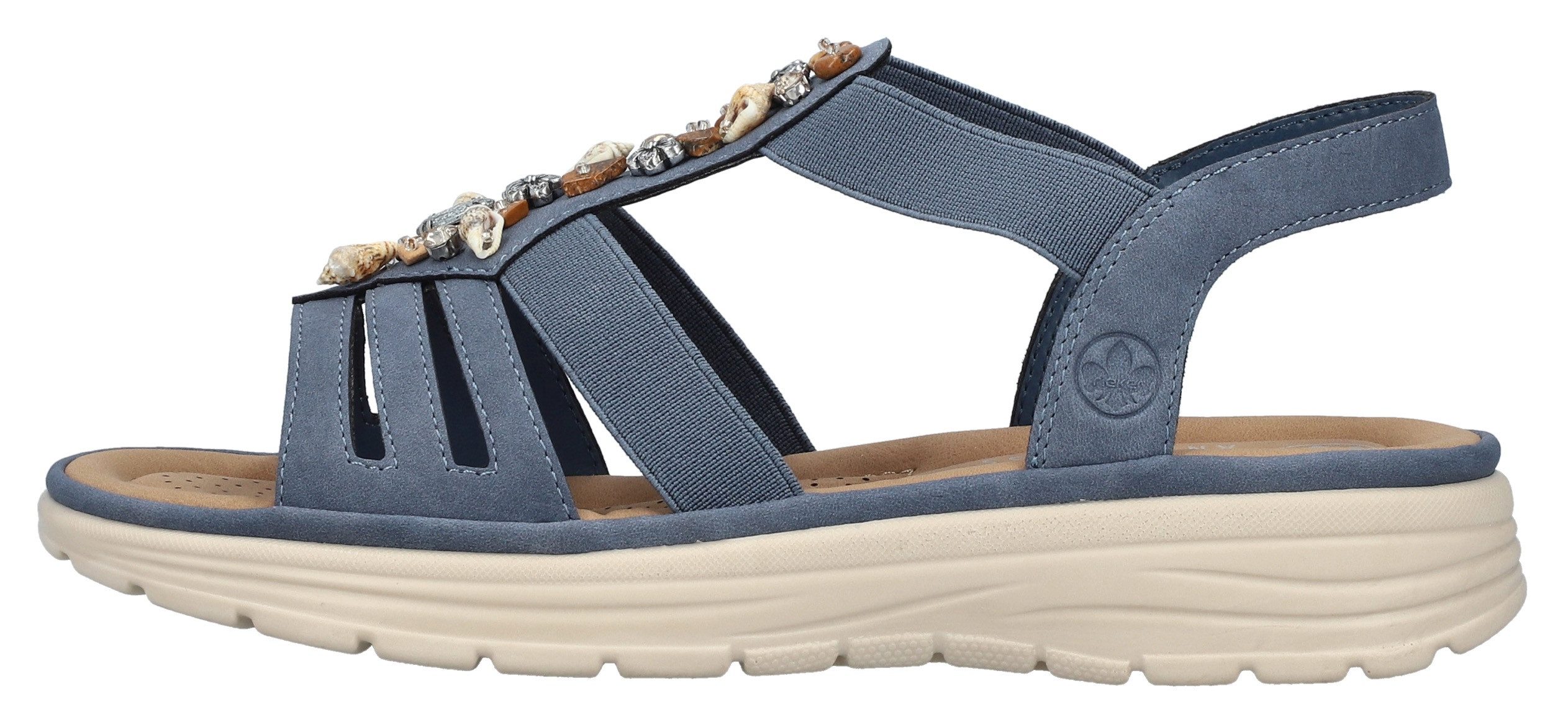 Rieker Sandalen , zomer schoen, riemchensandalette, sieradenversiering, elastische banden